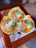 Antique Italian majolica serving tray and napkin rings