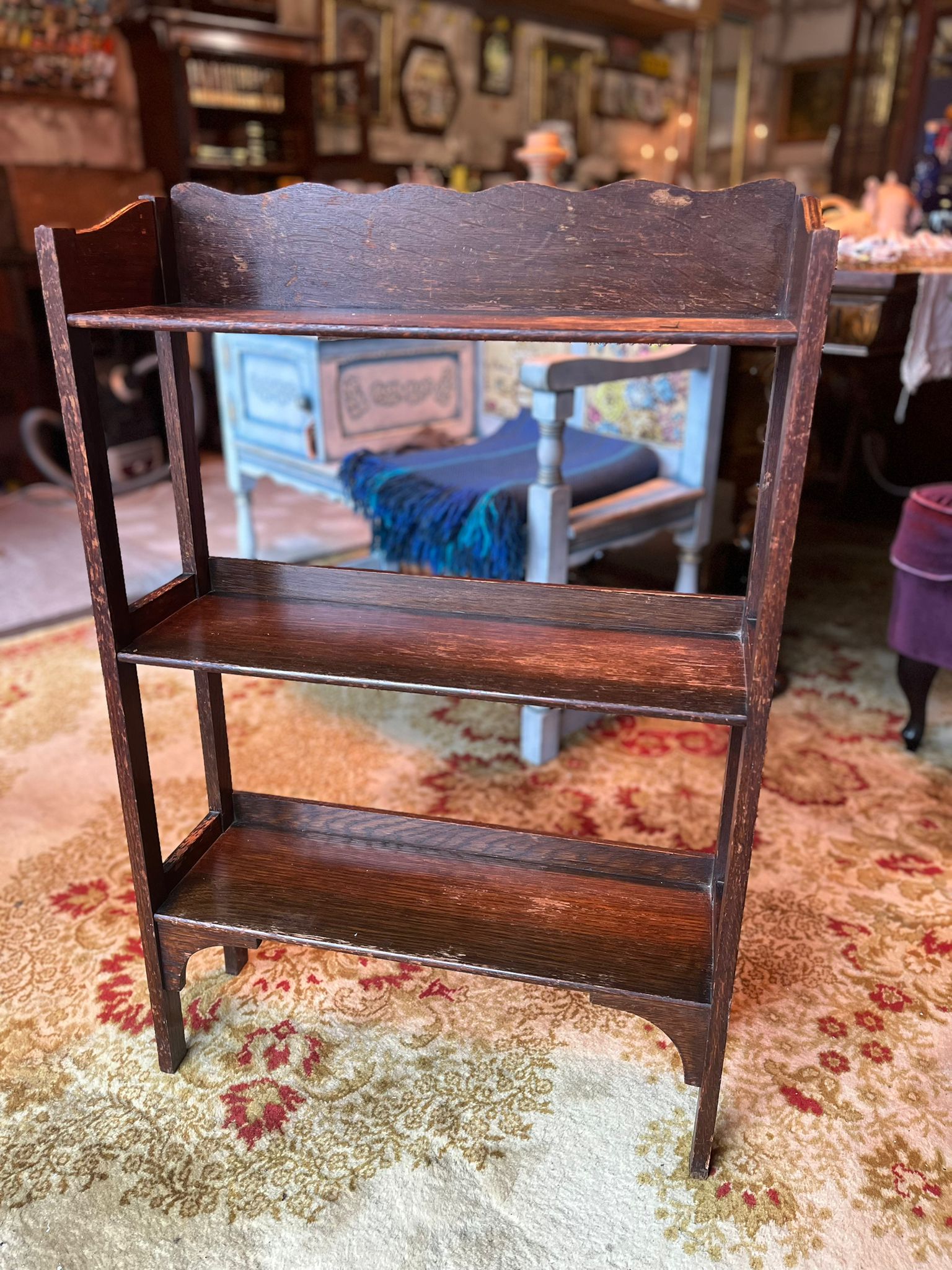 Antique oak bookcase / display stand