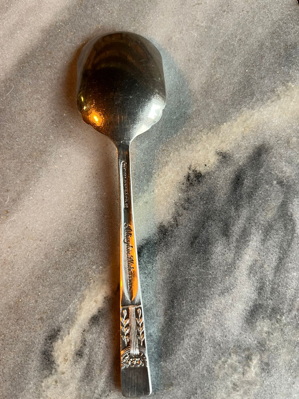 Pair of vintage English silver-plated teaspoons
