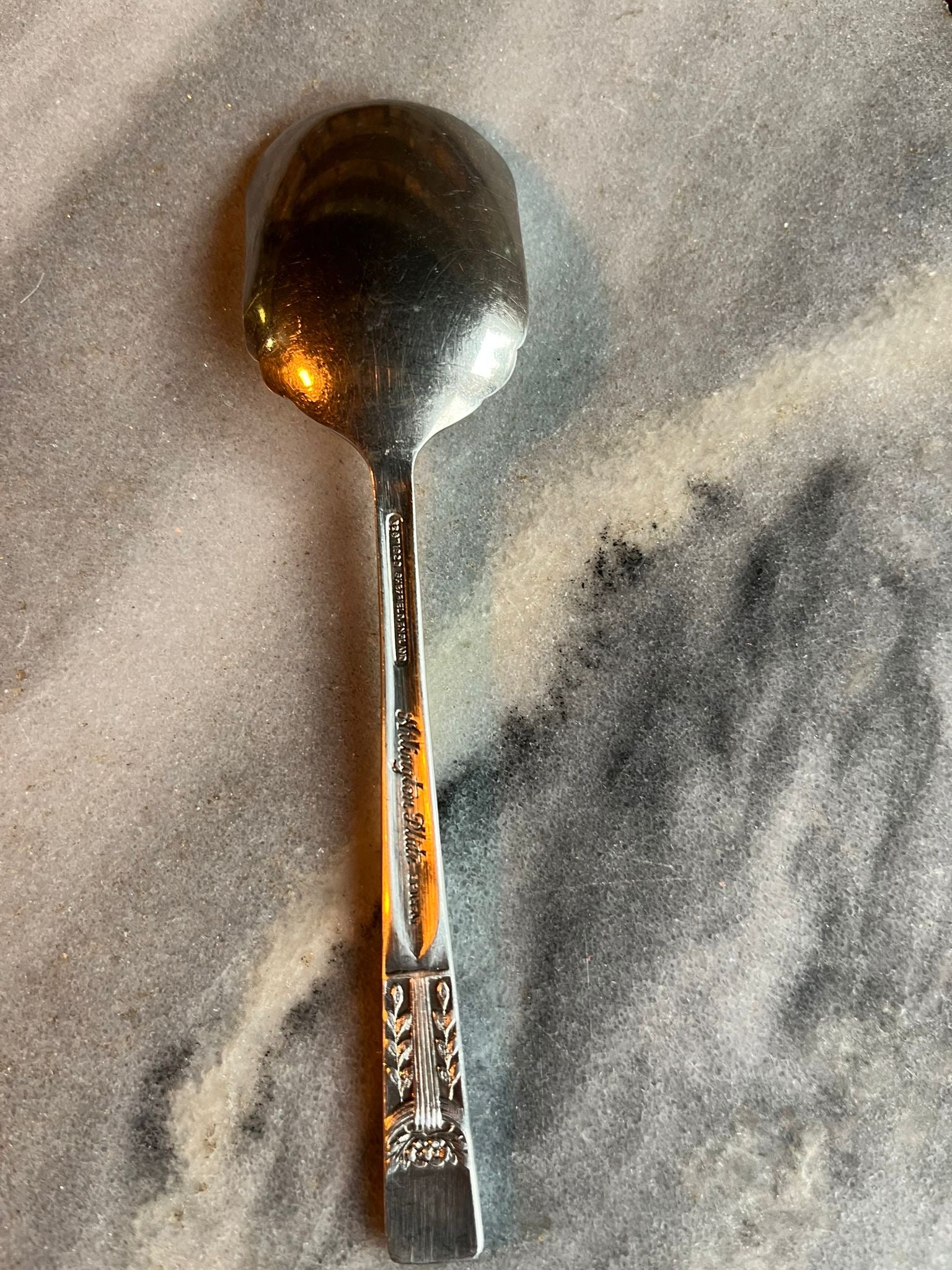 Pair of vintage English silver-plated teaspoons