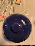 Vintage dark blue ceramic dome lid