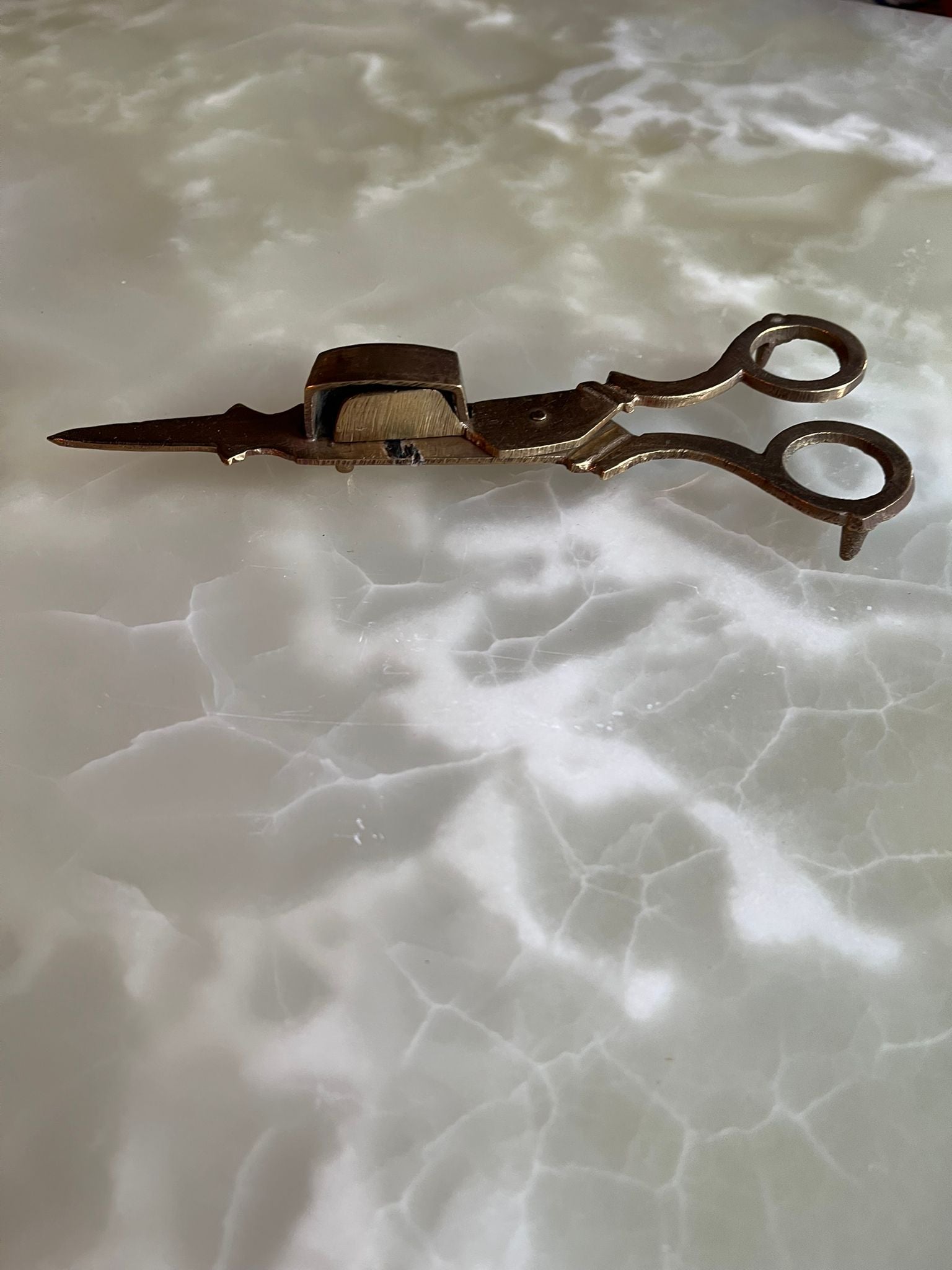 Antique brass candle holder