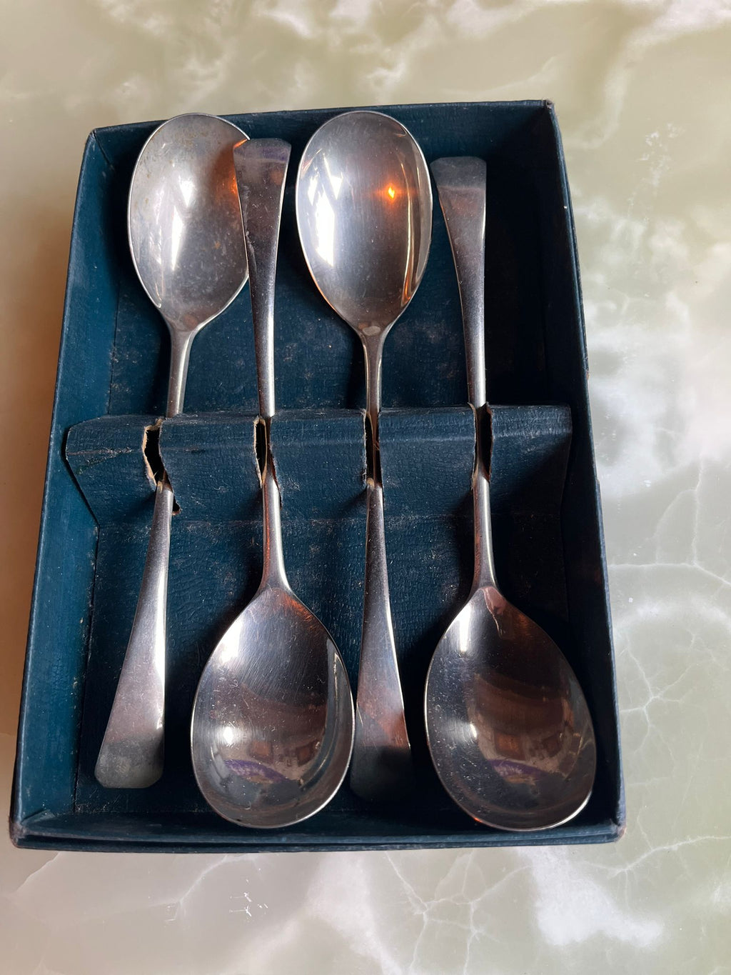 British vintage teaspoon set (4 pcs) in original box