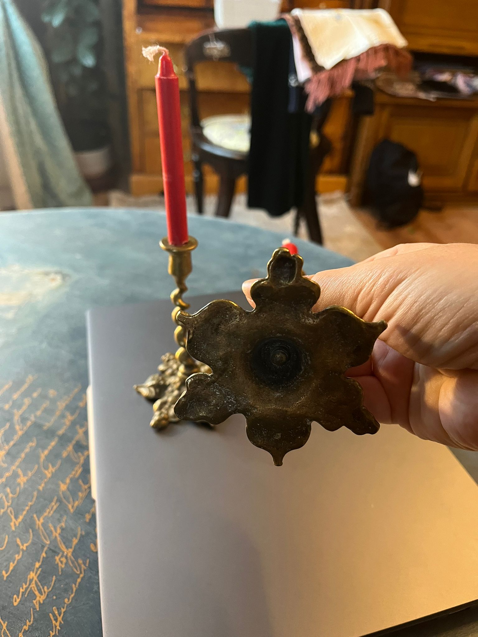Antique brass candlesticks – baroque style