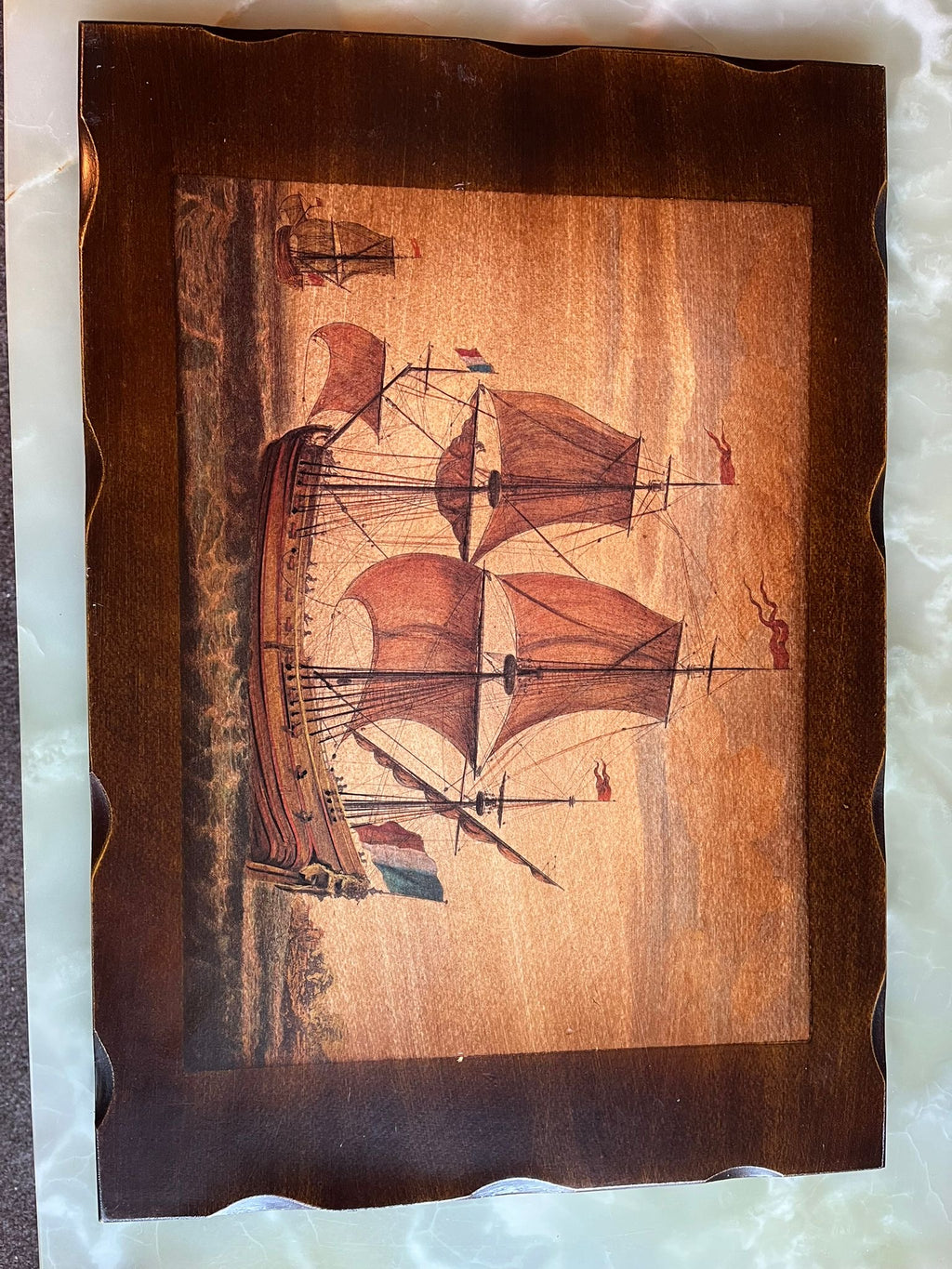 Vintage wooden nautical wall art (set)