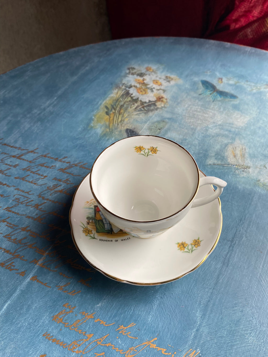 Charming Welsh Souvenir – Vintage Teacup and Saucer