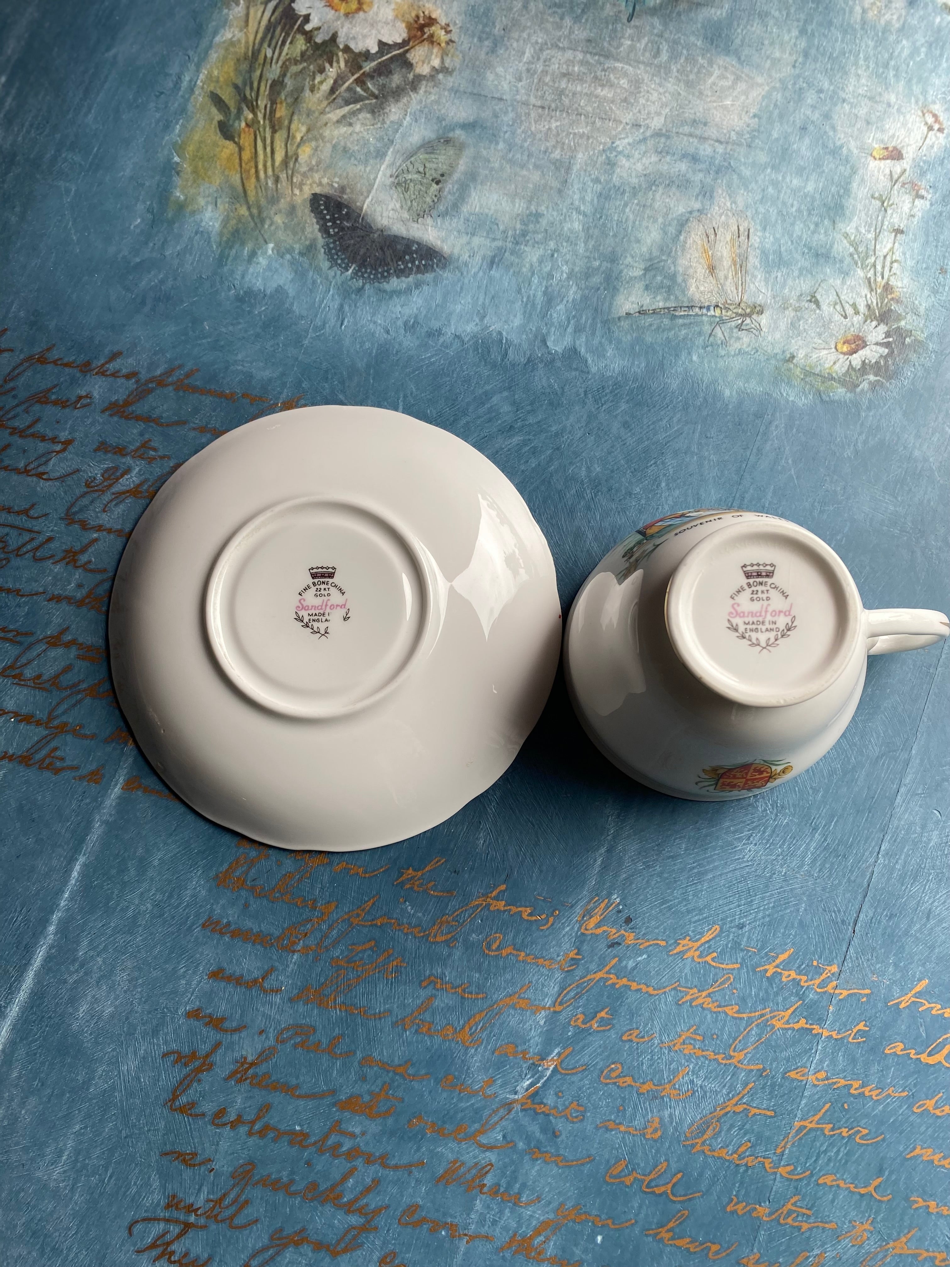 Charming Welsh Souvenir – Vintage Teacup and Saucer