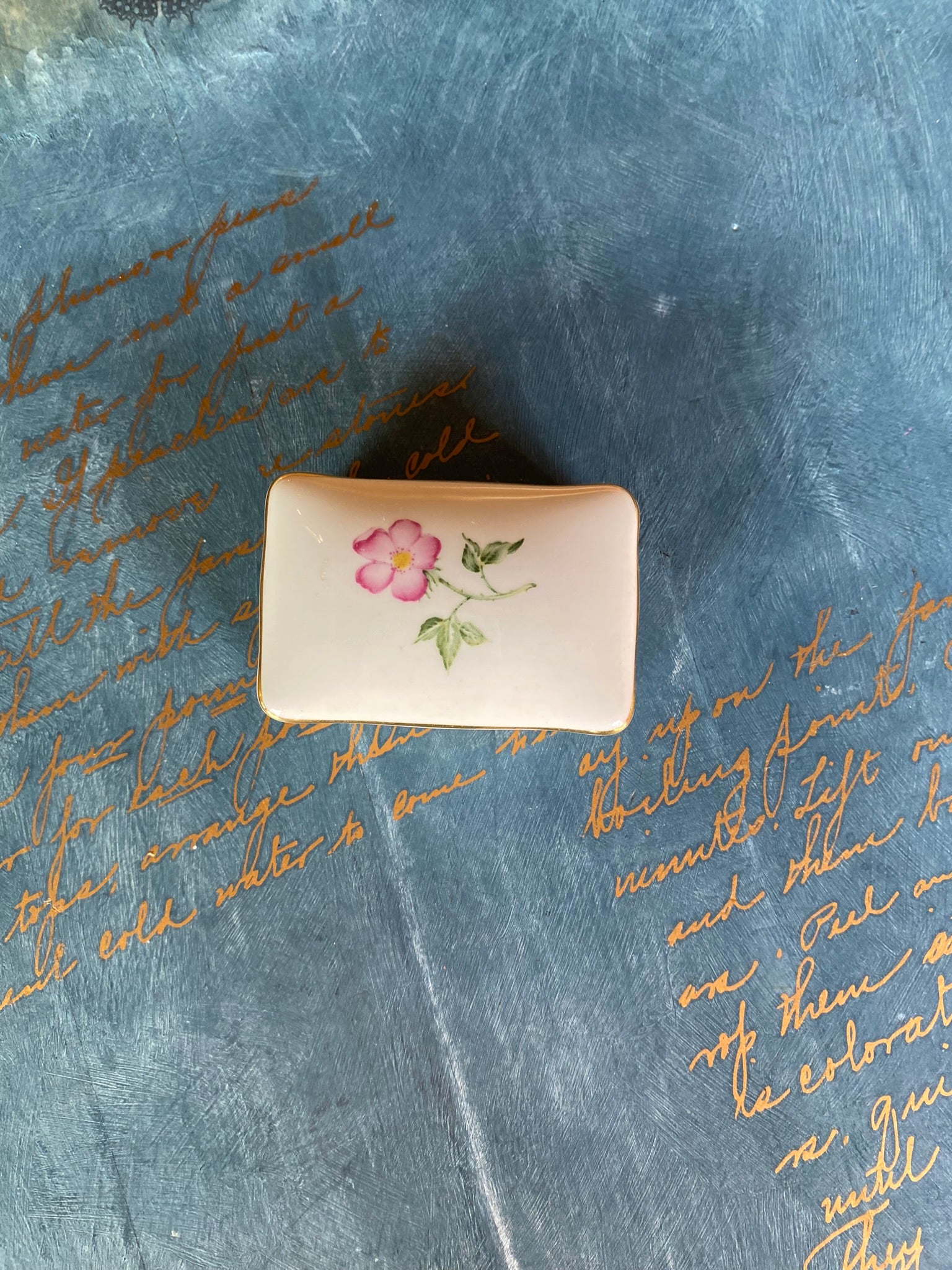English porcelain jewelry box – “Wild Rose”