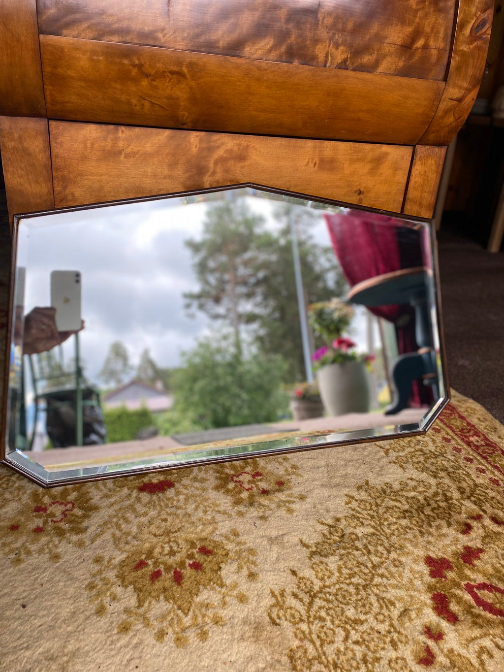 Vintage Art Deco Geometric Wall Mirror