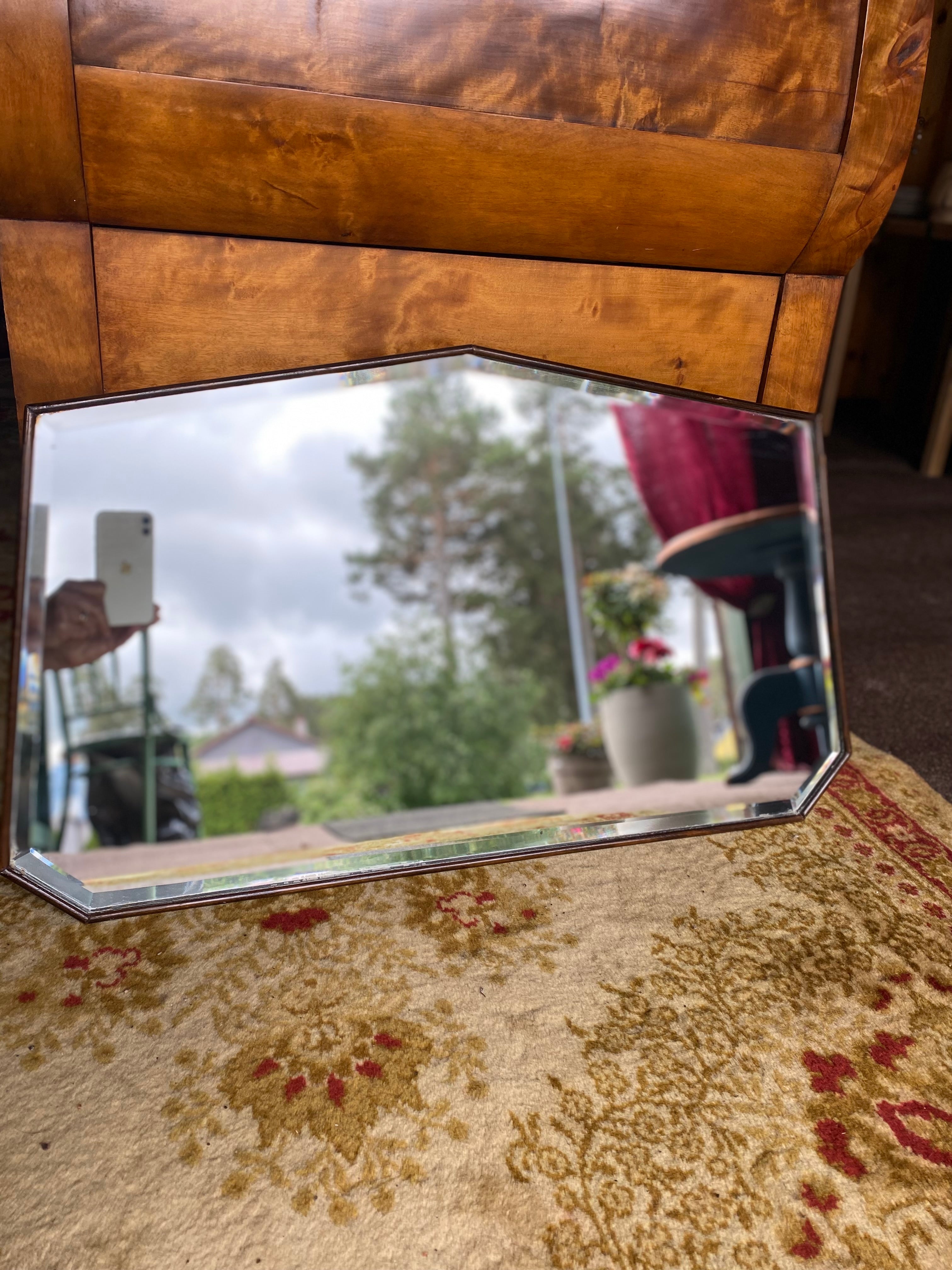 Vintage Art Deco Geometric Wall Mirror