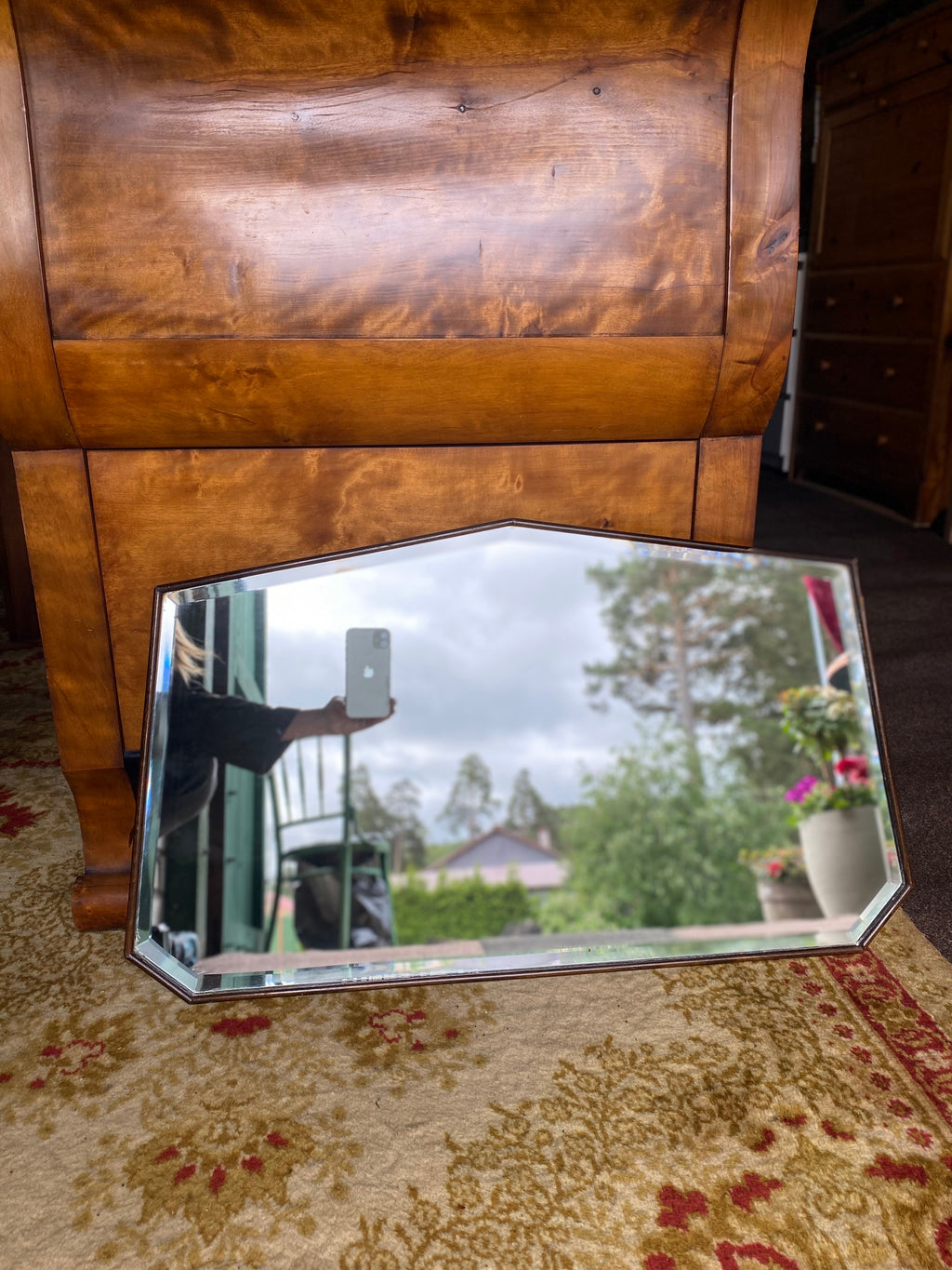 Vintage Art Deco Geometric Wall Mirror