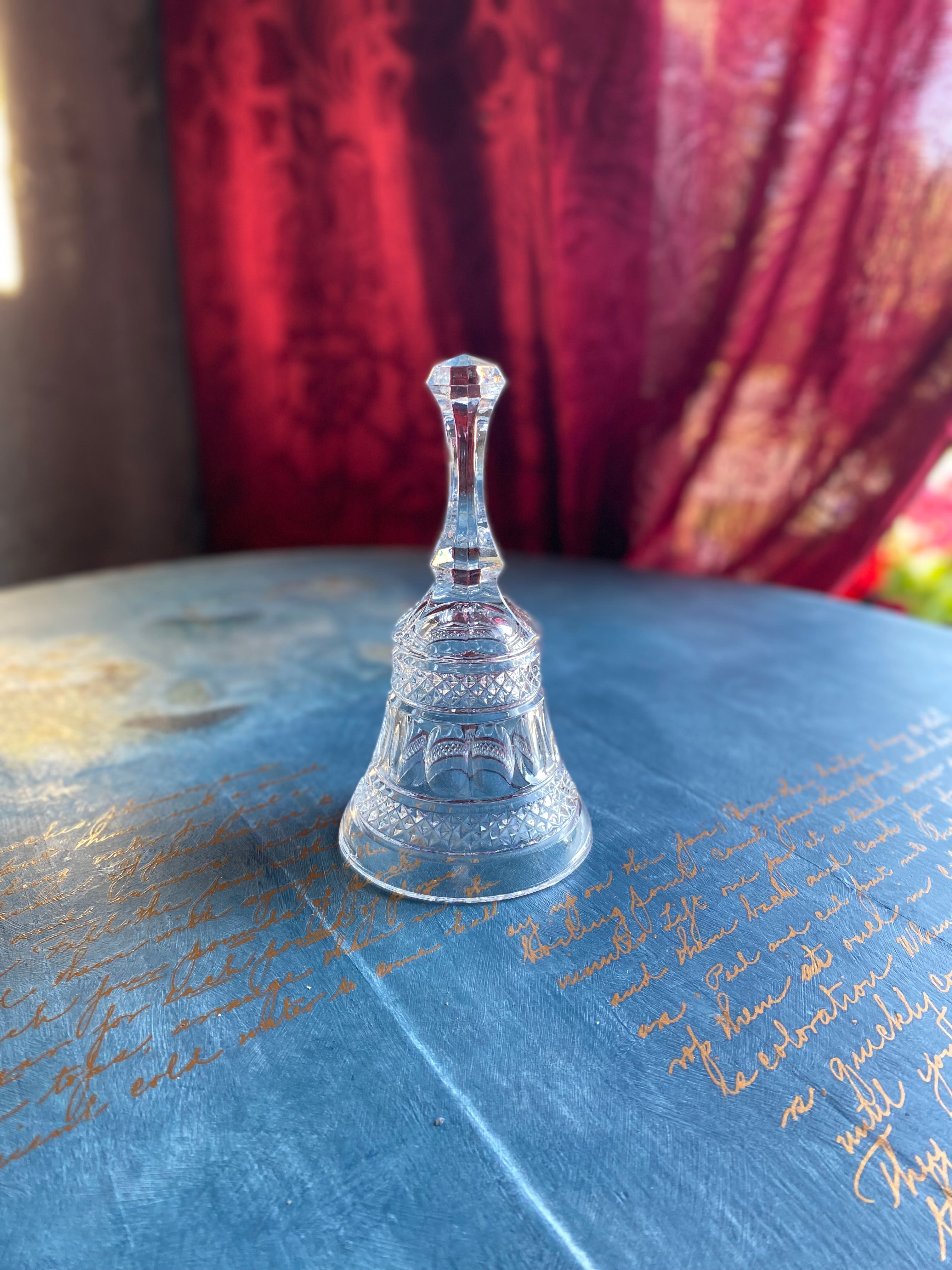 Vintage crystal bell with cut pattern