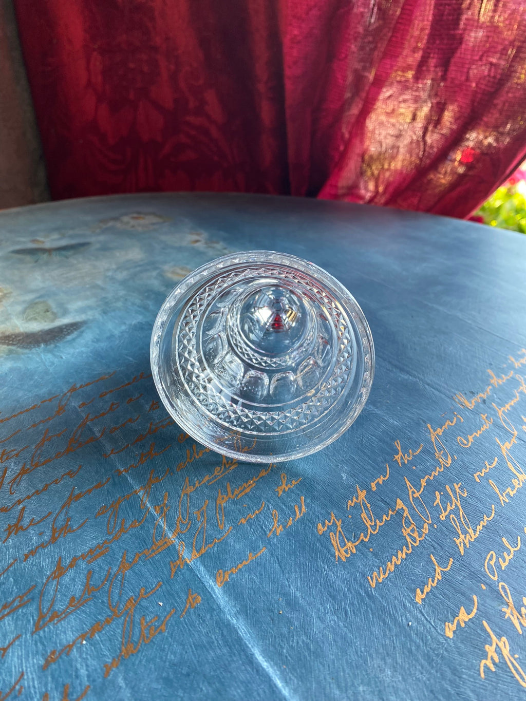 Vintage crystal bell with cut pattern