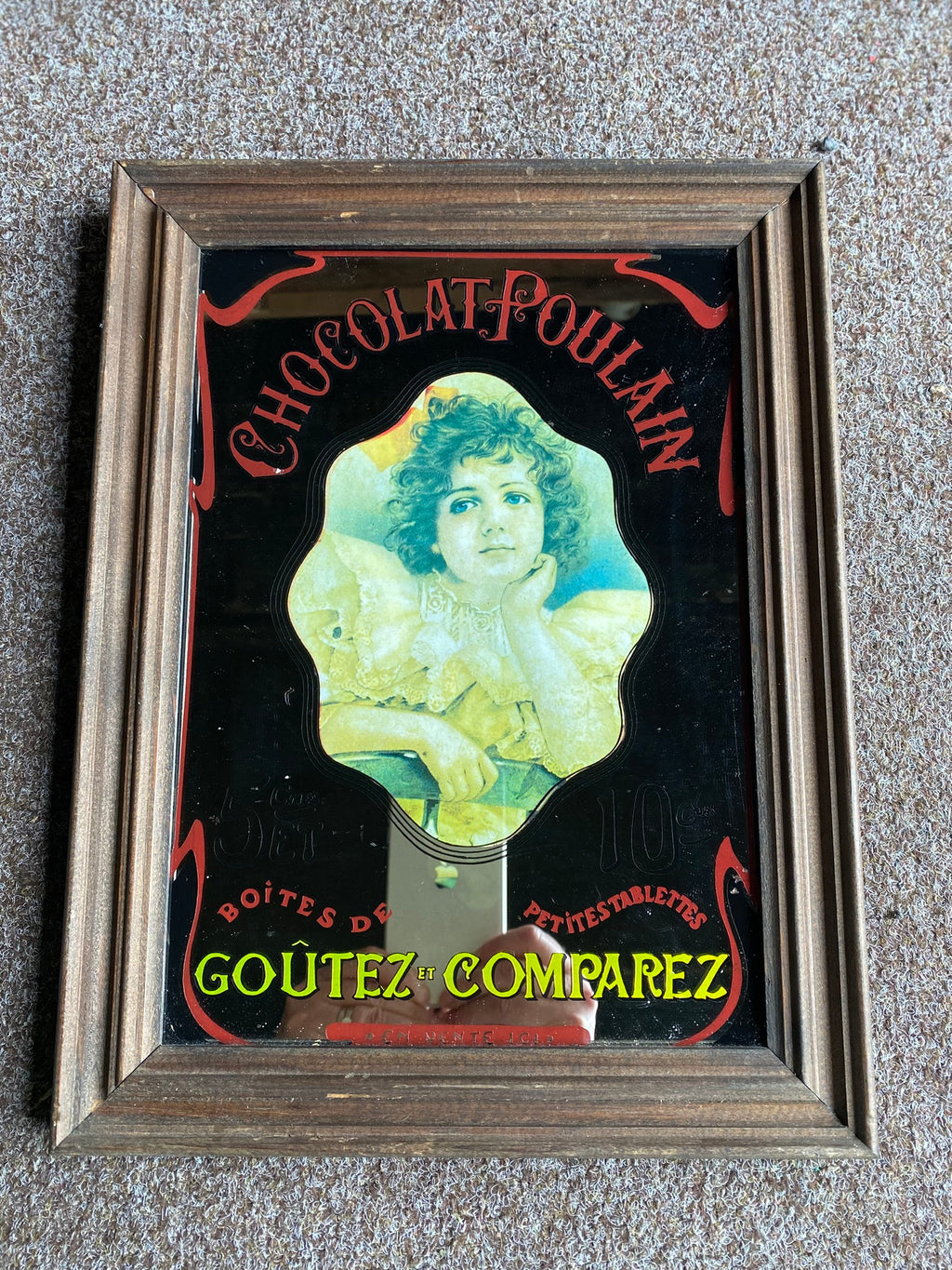 Vintage “Chocolat Poulain” advertising mirror