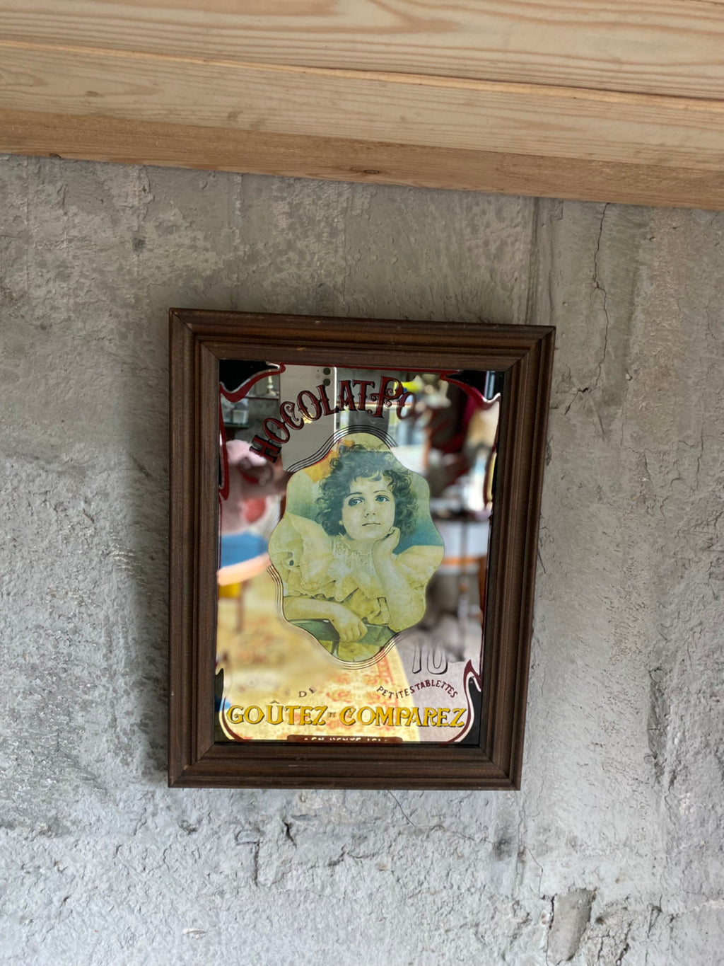 Vintage “Chocolat Poulain” advertising mirror