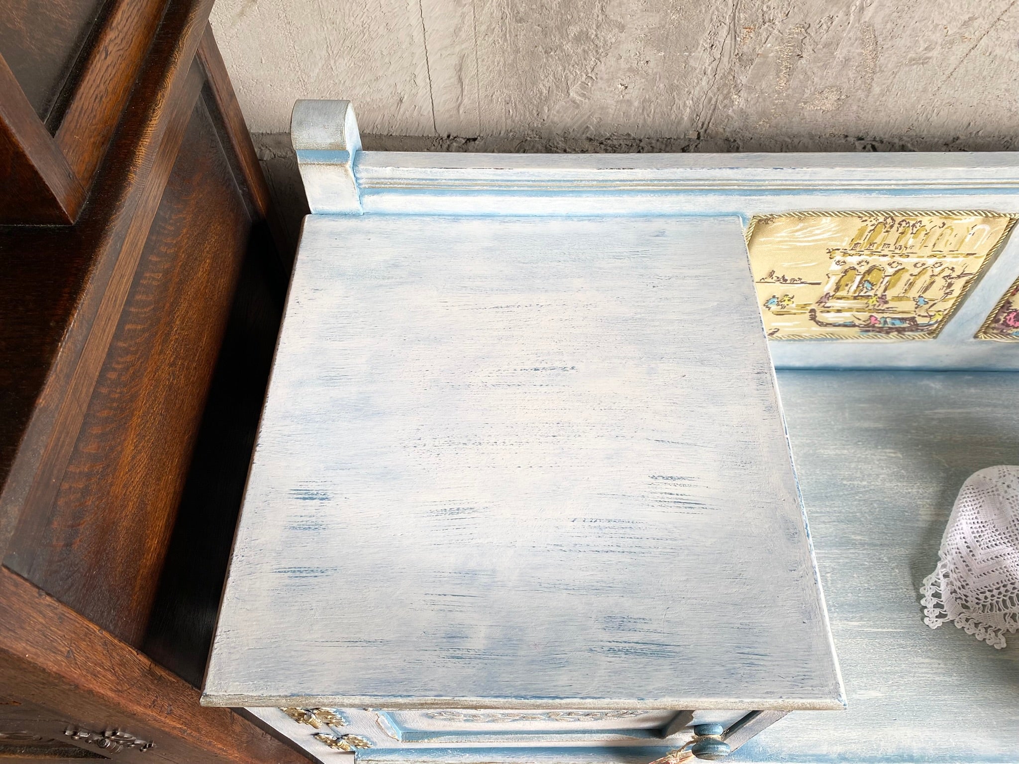 Vintage telephone bench / "gossip bench"