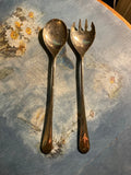 Vintage silver-plated salad service - spoon and fork