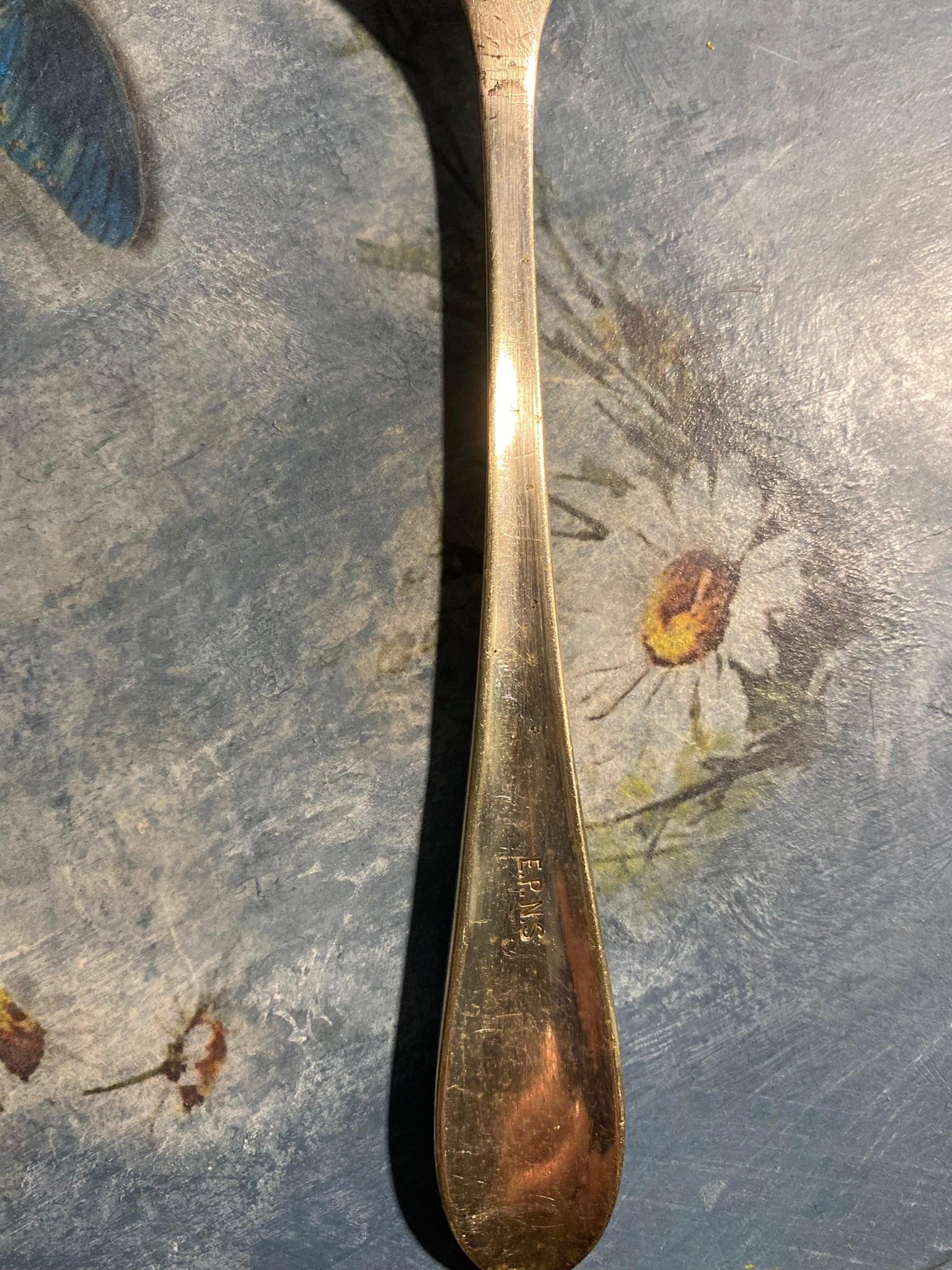 Pair of vintage EPNS silver-plated serving spoons