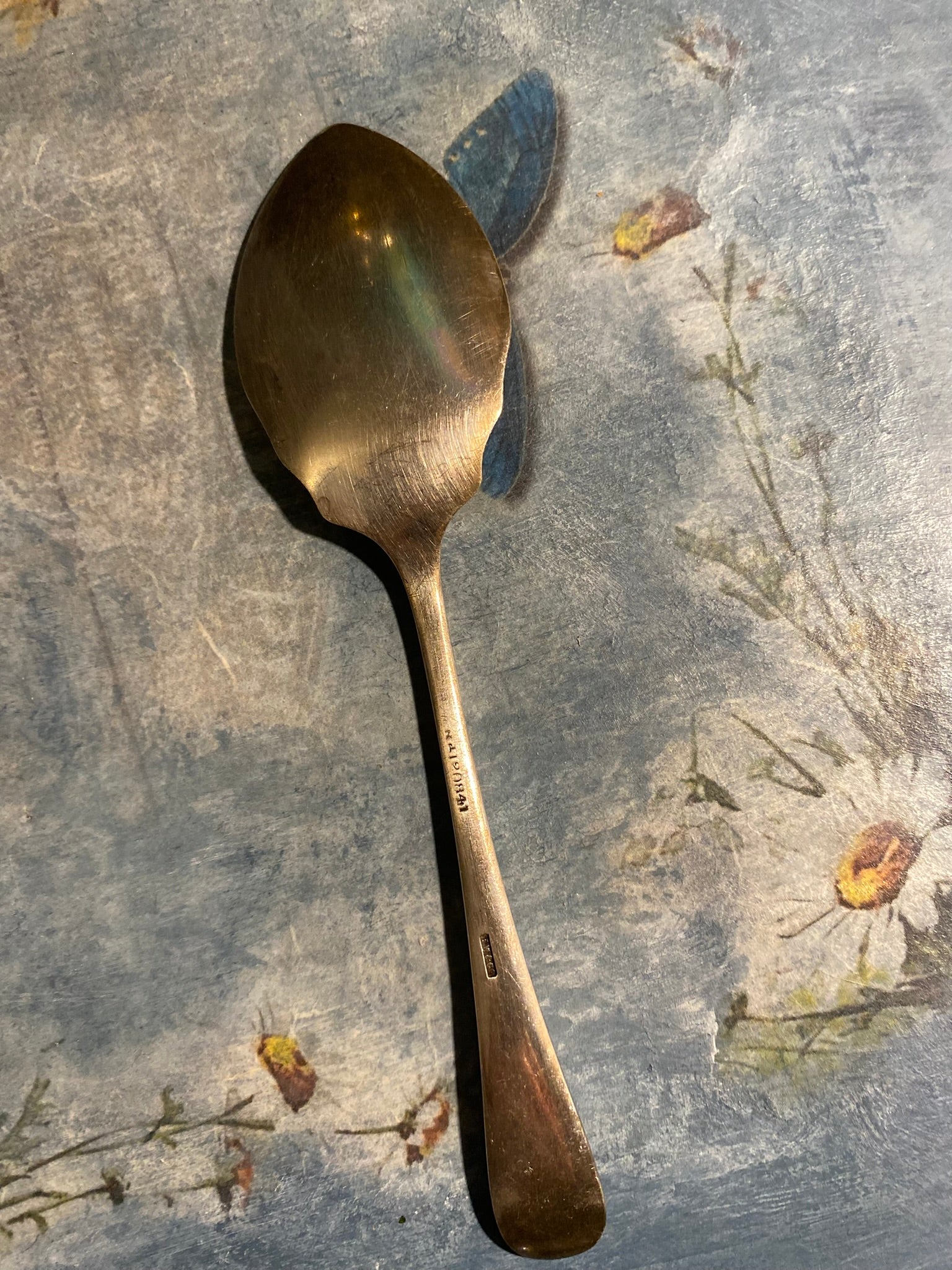 Antique EPNS silver-plated spoon with floral engraving