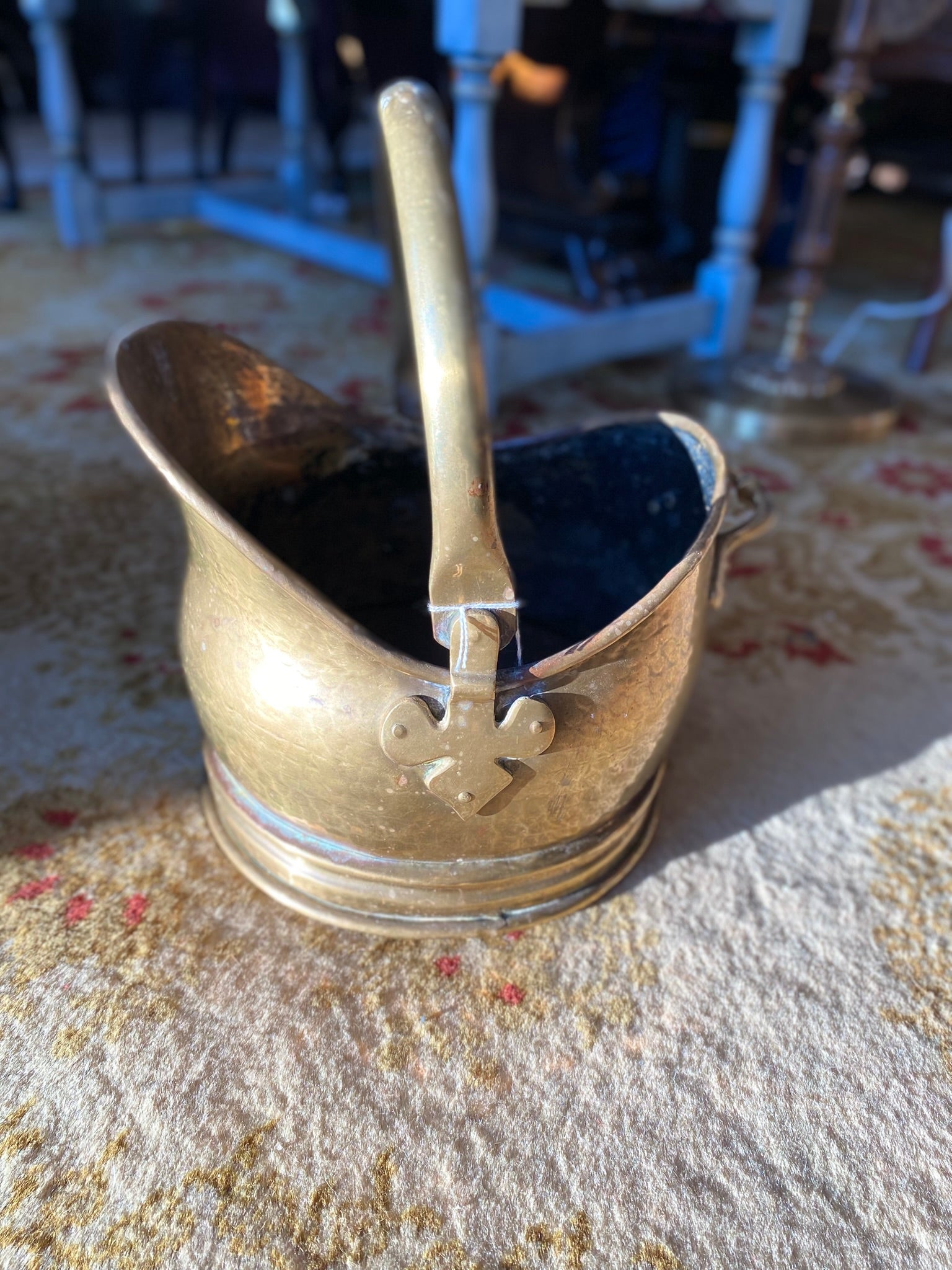 Old brass coal basket – circa 1900–1930