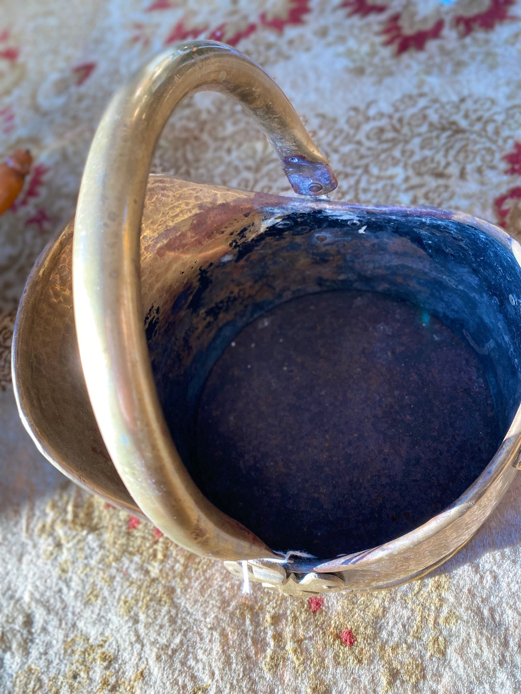 Old brass coal basket – circa 1900–1930