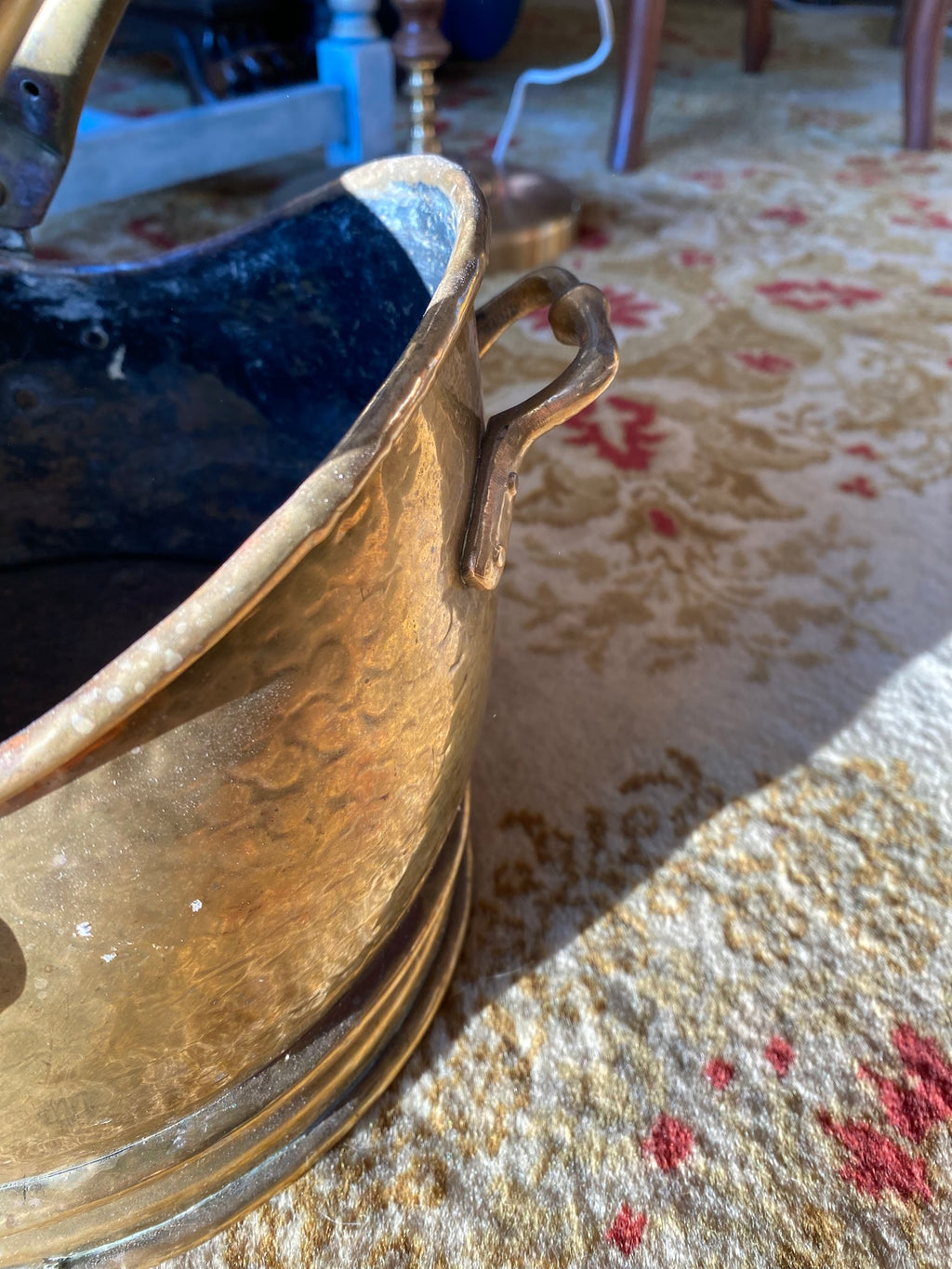 Old brass coal basket – circa 1900–1930