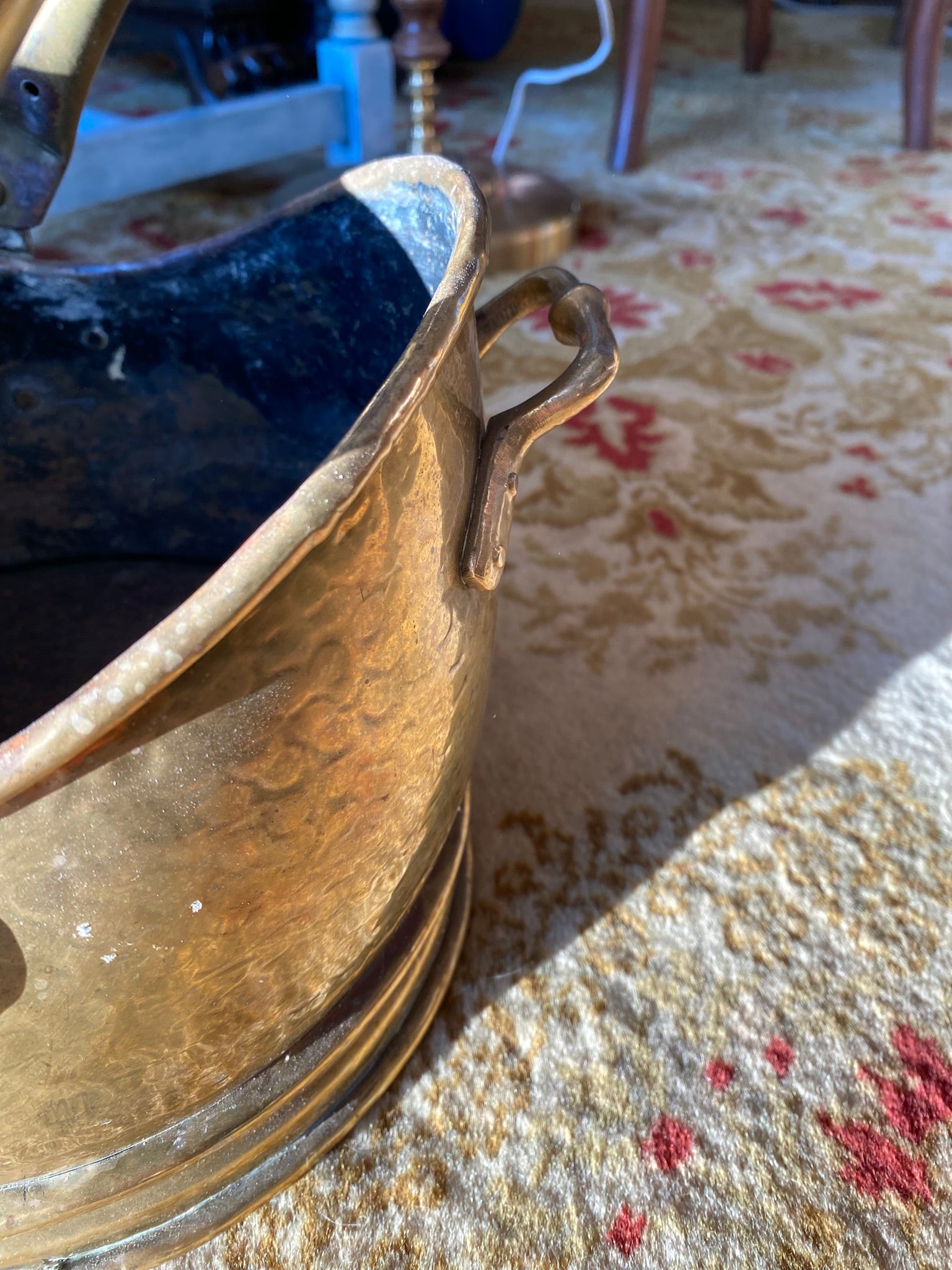 Old brass coal basket – circa 1900–1930