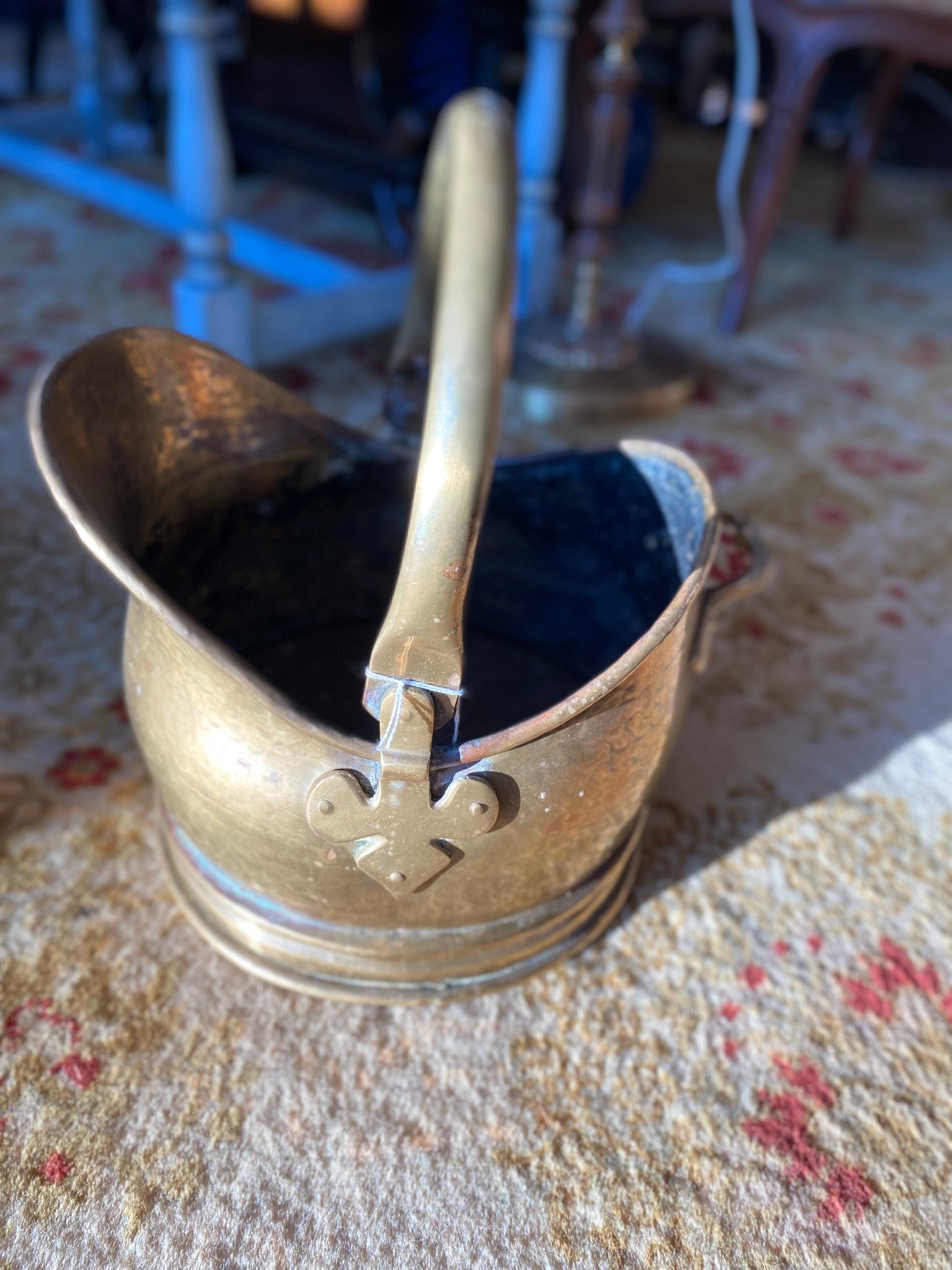 Old brass coal basket – circa 1900–1930