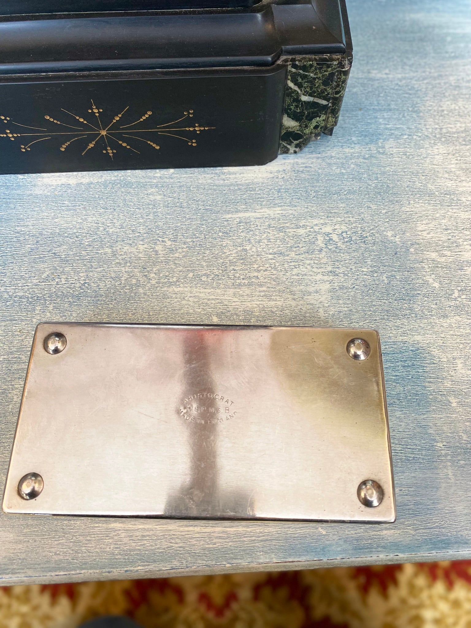 Vintage “Aristocrat” metal and wood box (1950s–1970s)