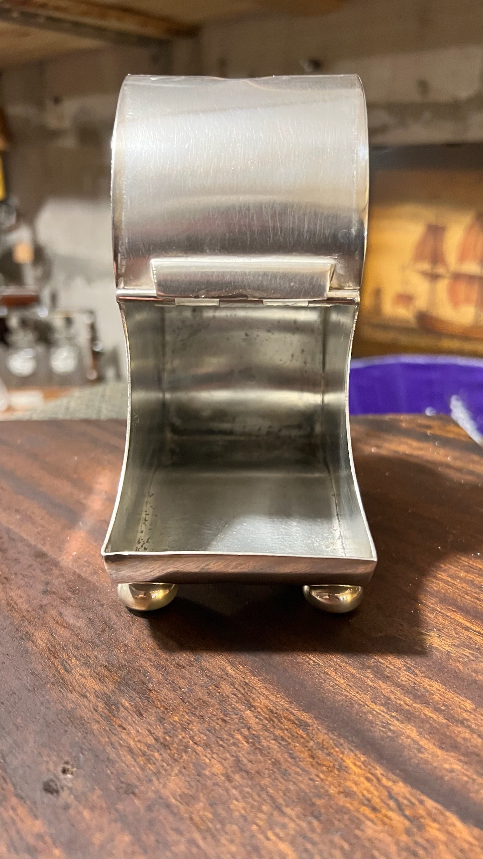 Antique silver-plated sugar bowl with spoon