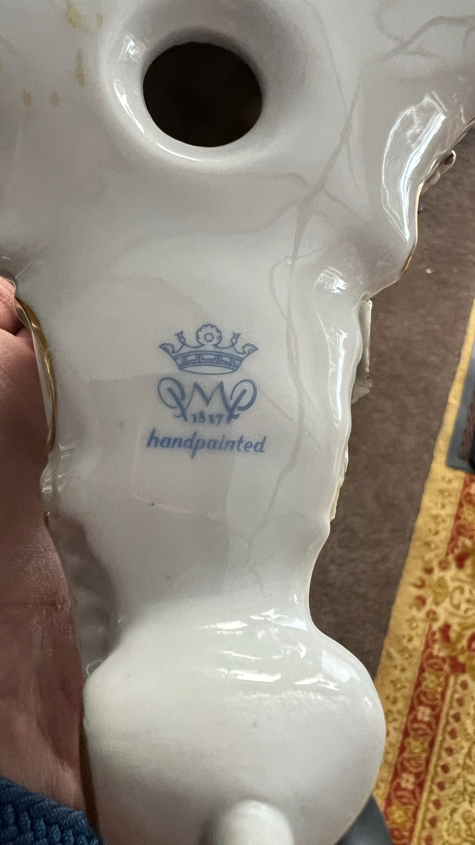 Antique hand-painted porcelain candelabra – 4 branches