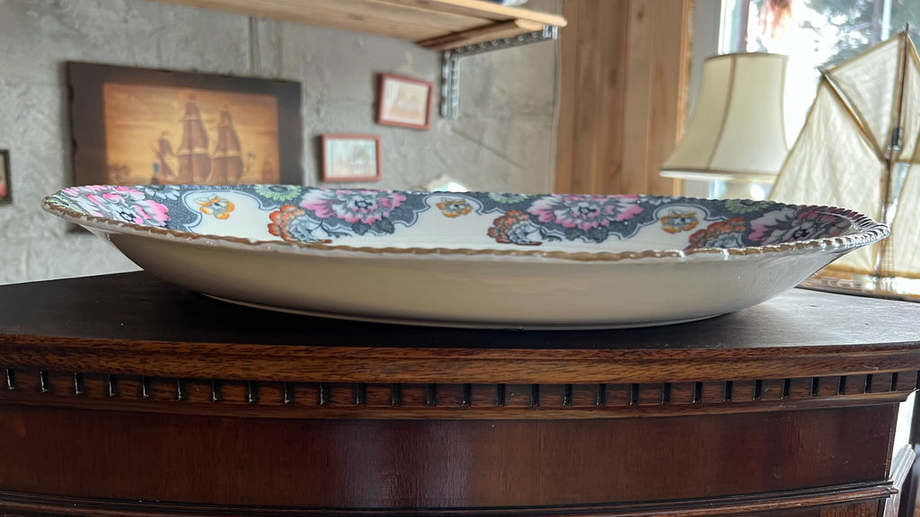 Antique English oval serving platter – Wood & Son “Cambridge”