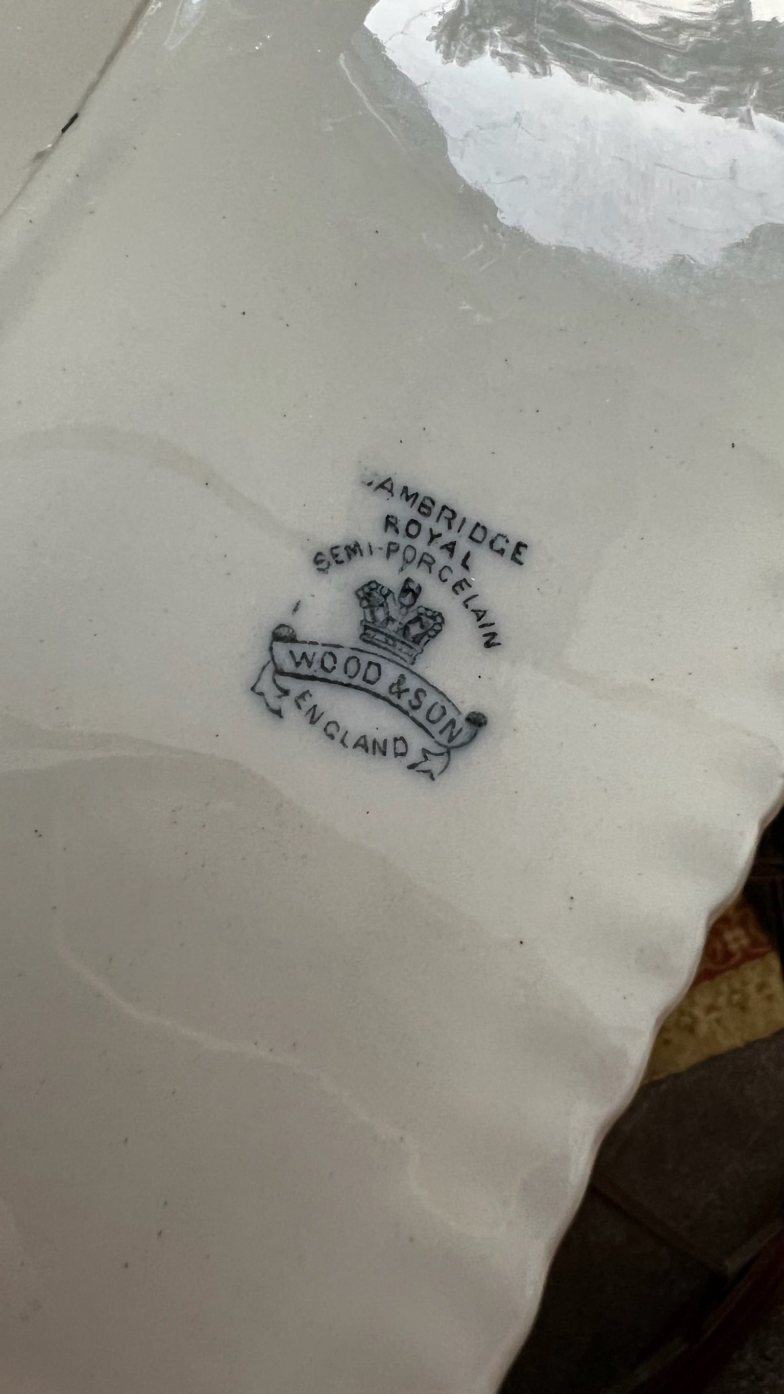 Antique English oval serving platter – Wood & Son “Cambridge”
