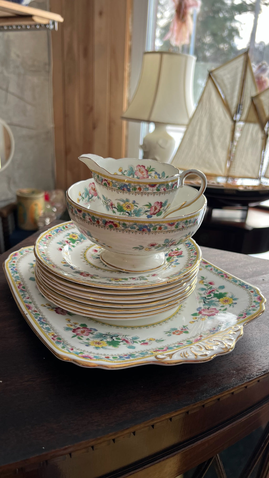Vintage English bone china tea set (partial)