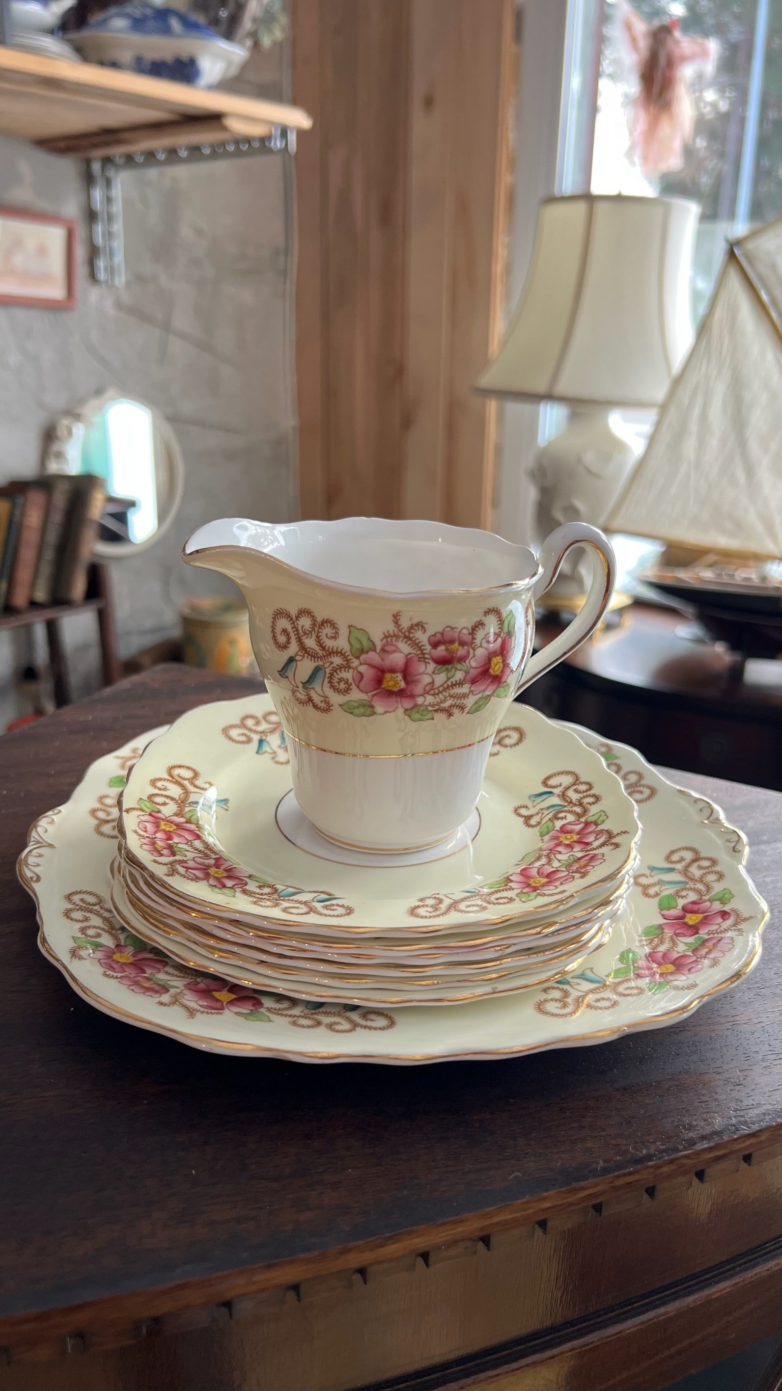 Vintage English bone china tea set (partial)