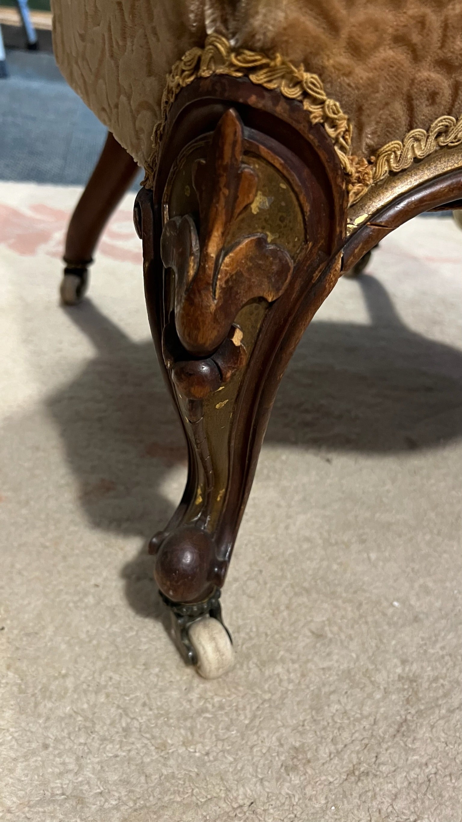 Antique Victorian walnut balloon-back chairs