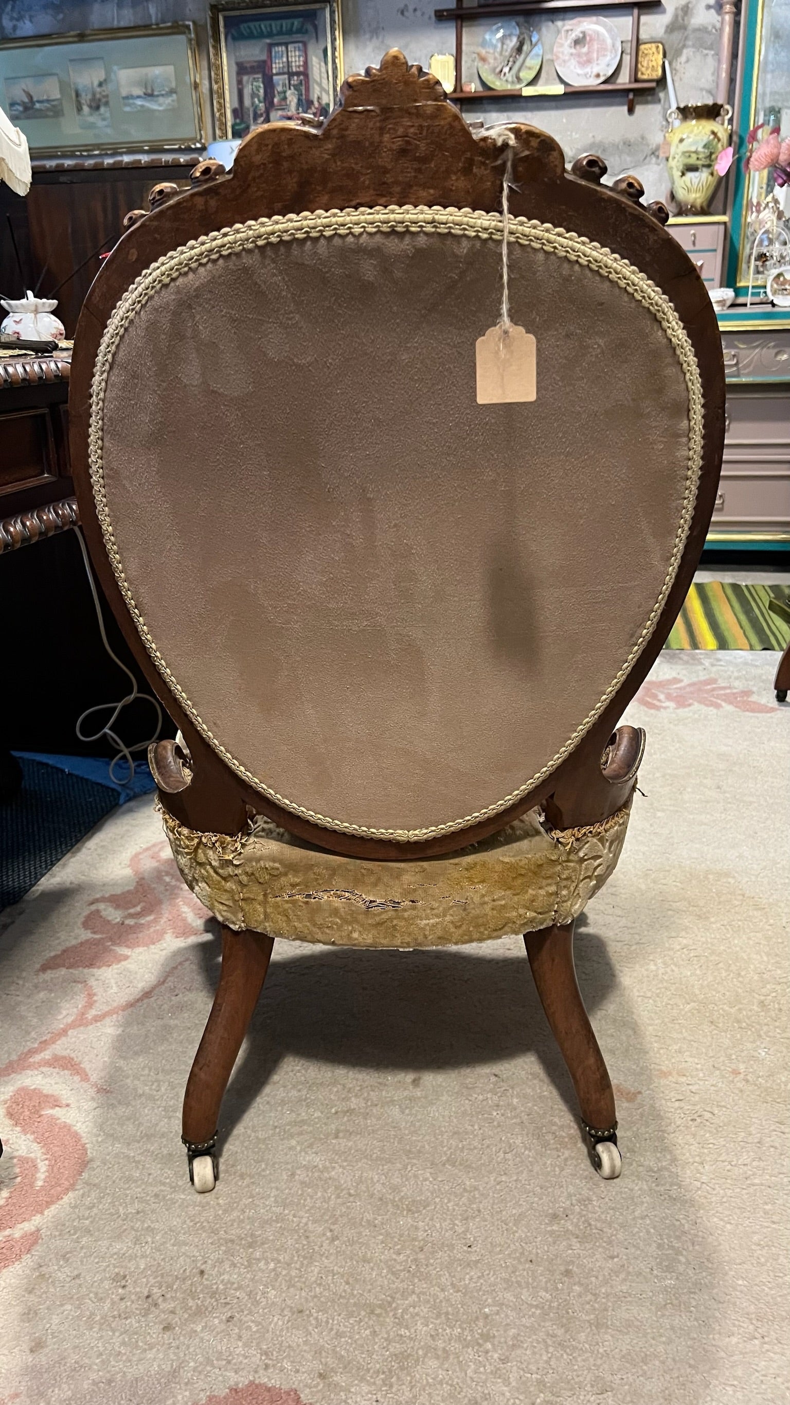Antique Victorian walnut balloon-back chairs