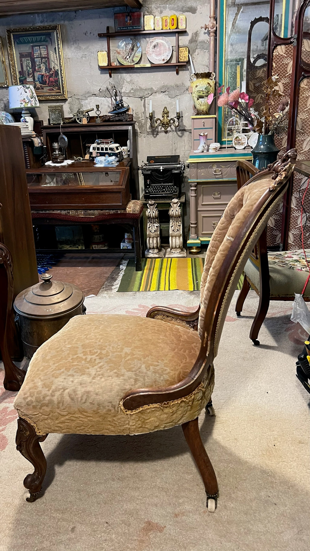 Antique Victorian walnut balloon-back chairs