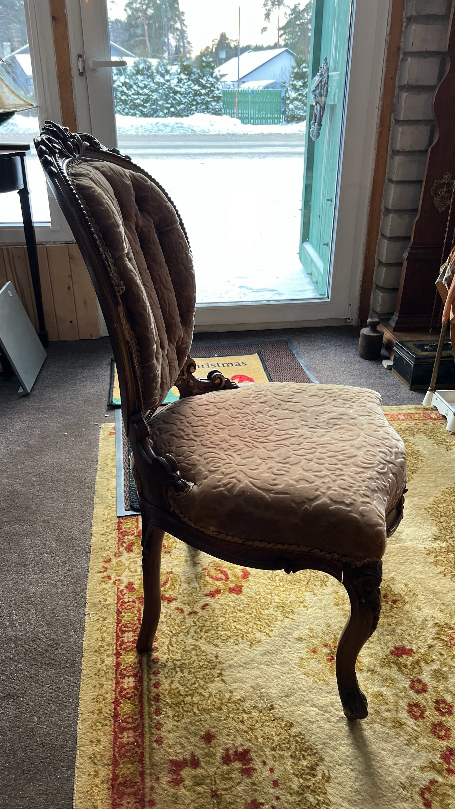Antique Victorian walnut balloon-back chairs