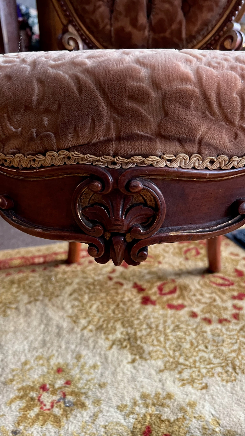 Antique Victorian walnut balloon-back chairs