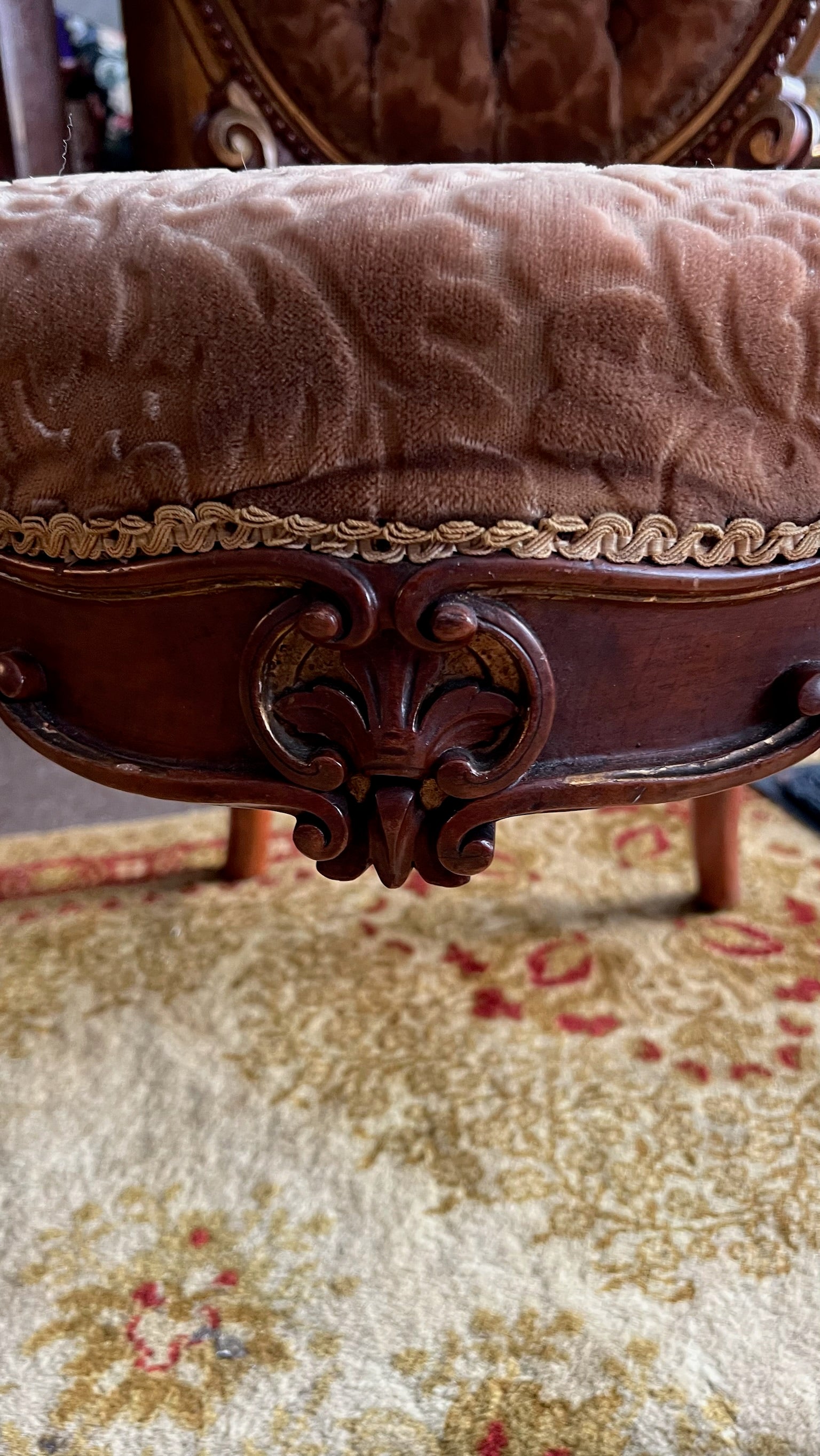 Antique Victorian walnut balloon-back chairs