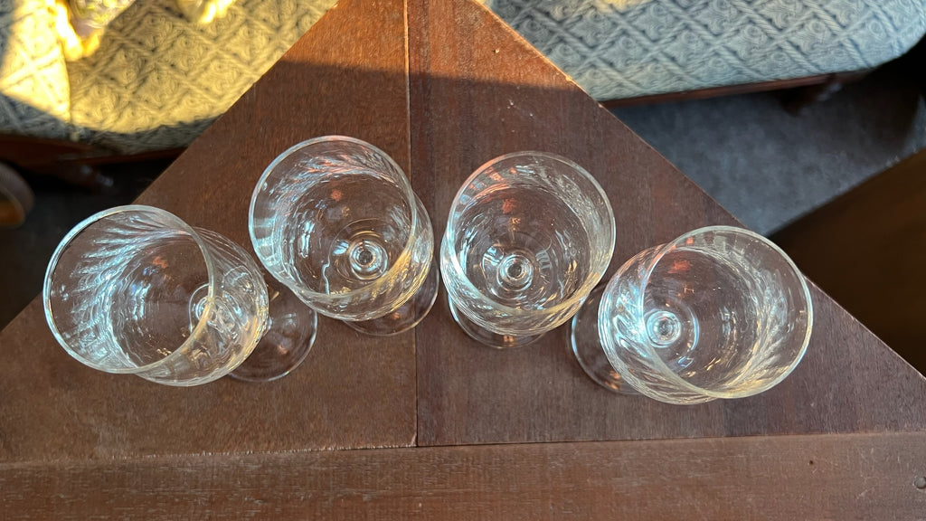 Vintage textured glass goblet set