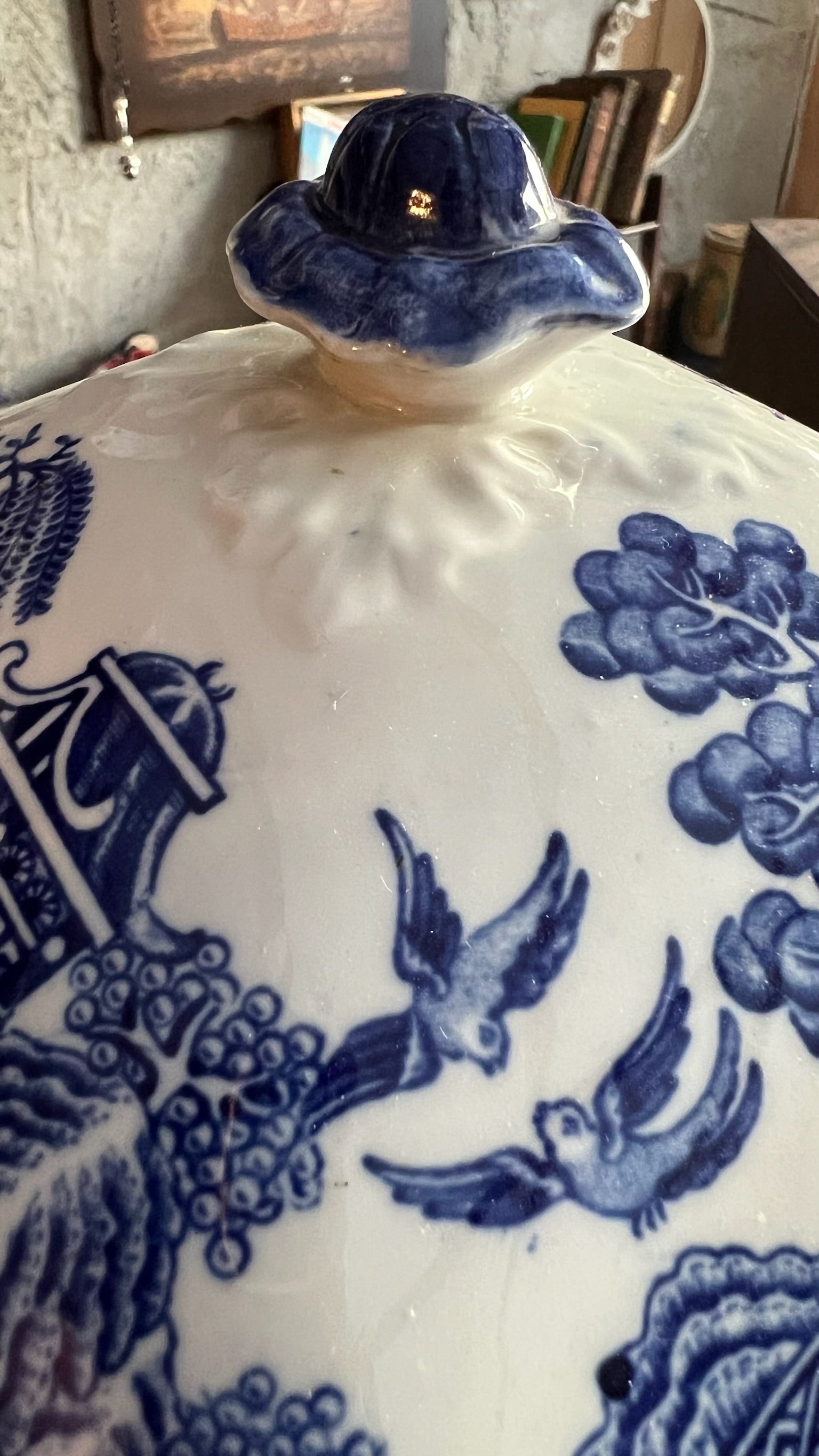 Vintage English Woods Ware “Willow” Lidded Serving Dish