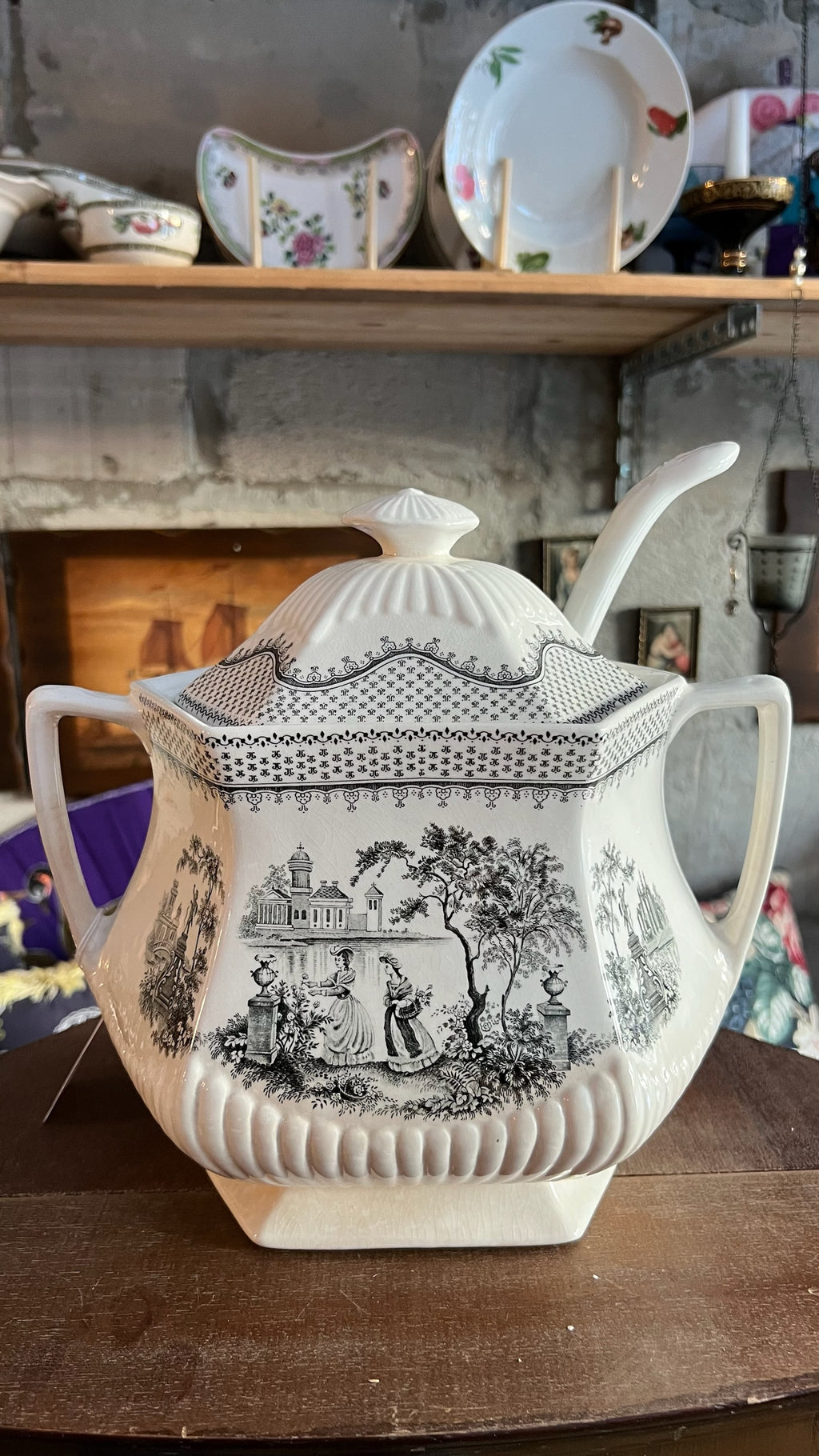Vintage Adams England “Minuet” soup tureen with ladle