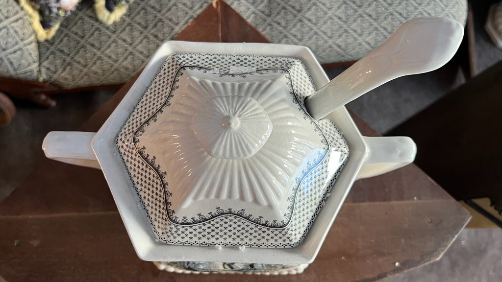 Vintage Adams England “Minuet” soup tureen with ladle