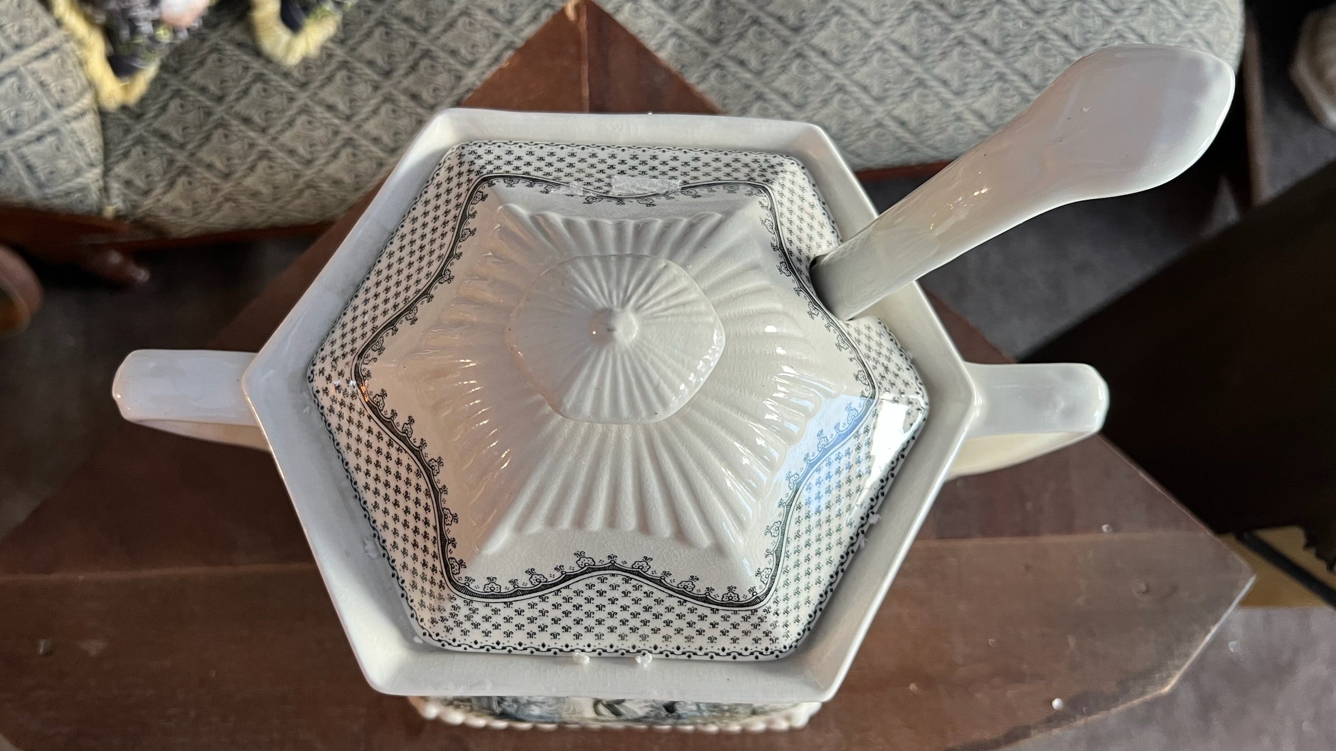 Vintage Adams England “Minuet” soup tureen with ladle