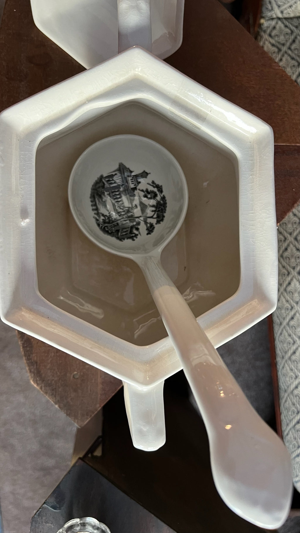 Vintage Adams England “Minuet” soup tureen with ladle