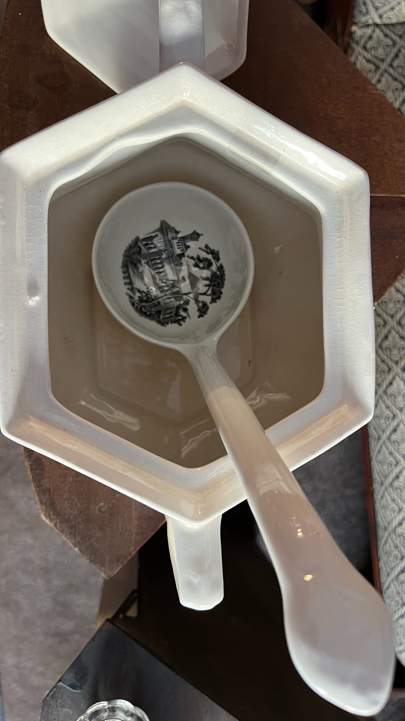 Vintage Adams England “Minuet” soup tureen with ladle