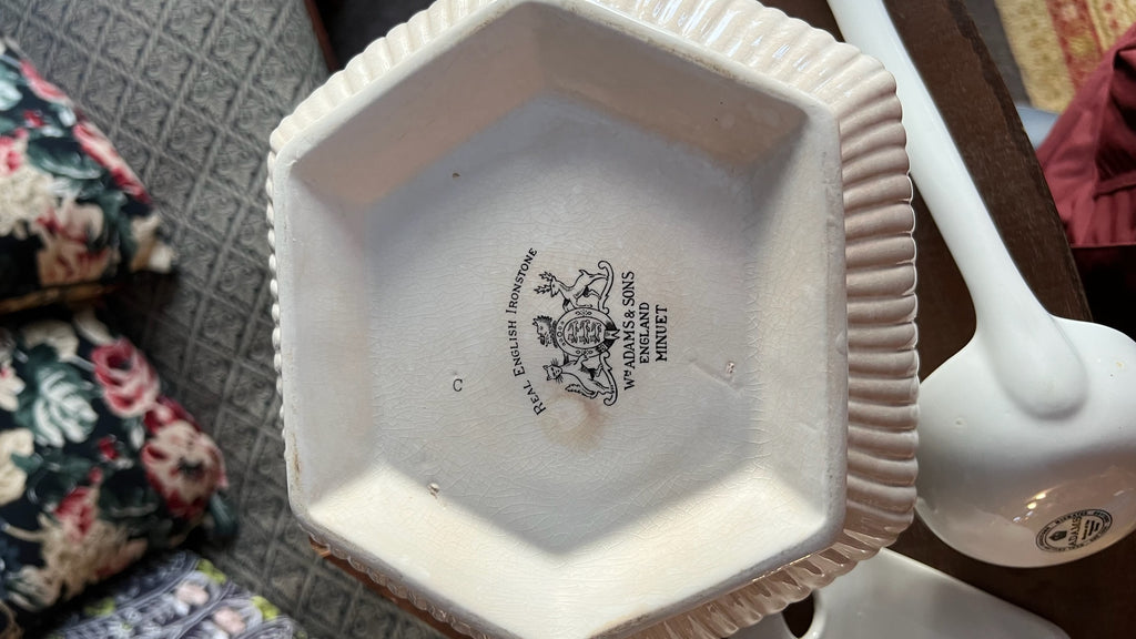 Vintage Adams England “Minuet” soup tureen with ladle
