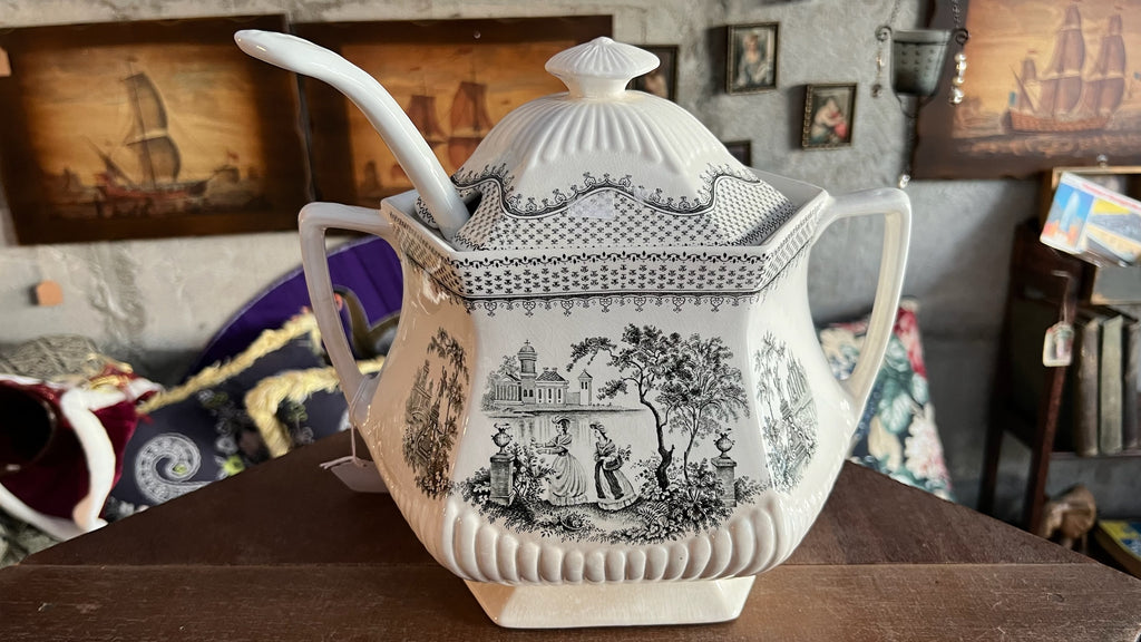 Vintage Adams England “Minuet” soup tureen with ladle